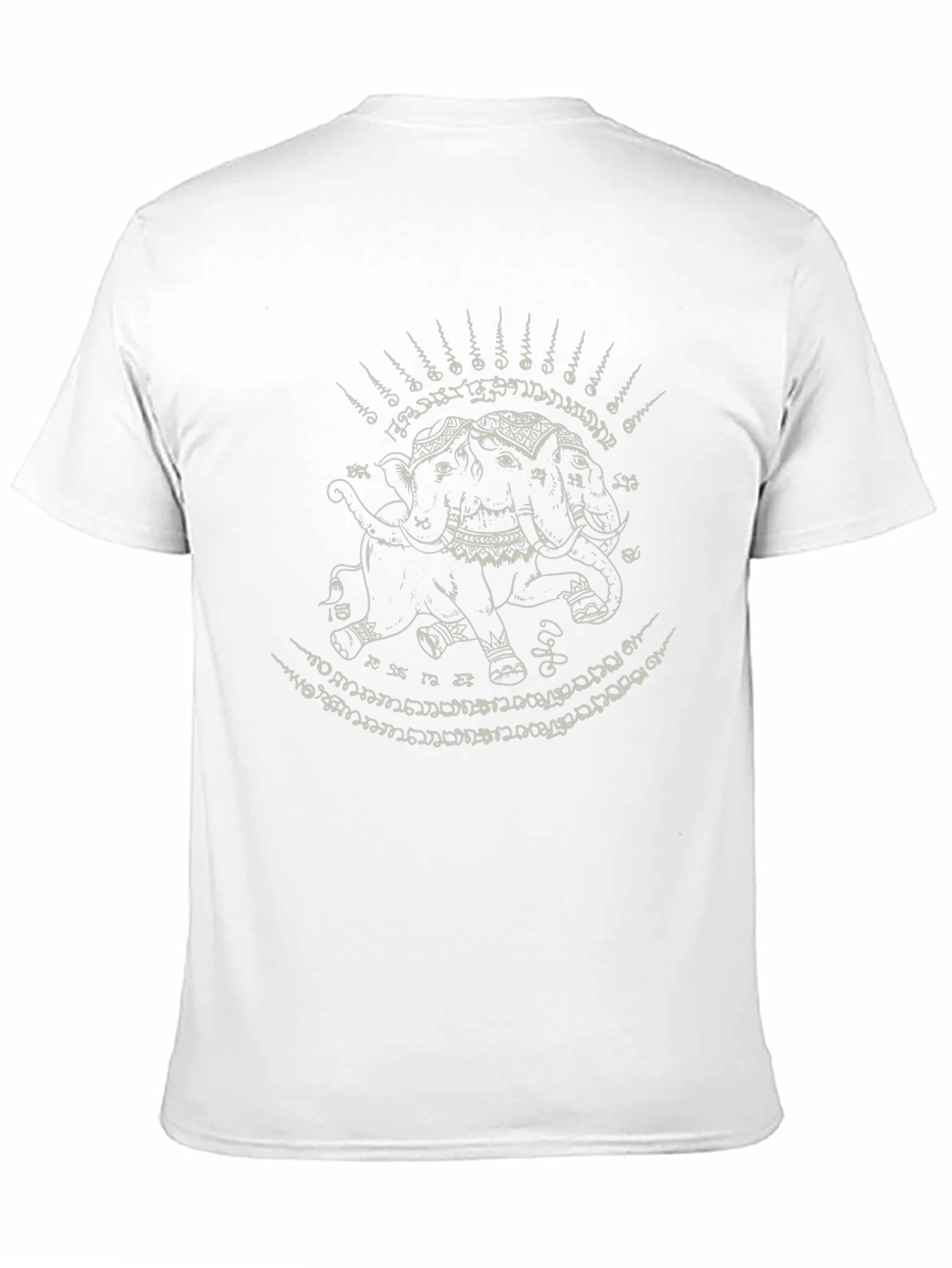 Three-Headed Elephant Graphic Tee - Unique Thai Design