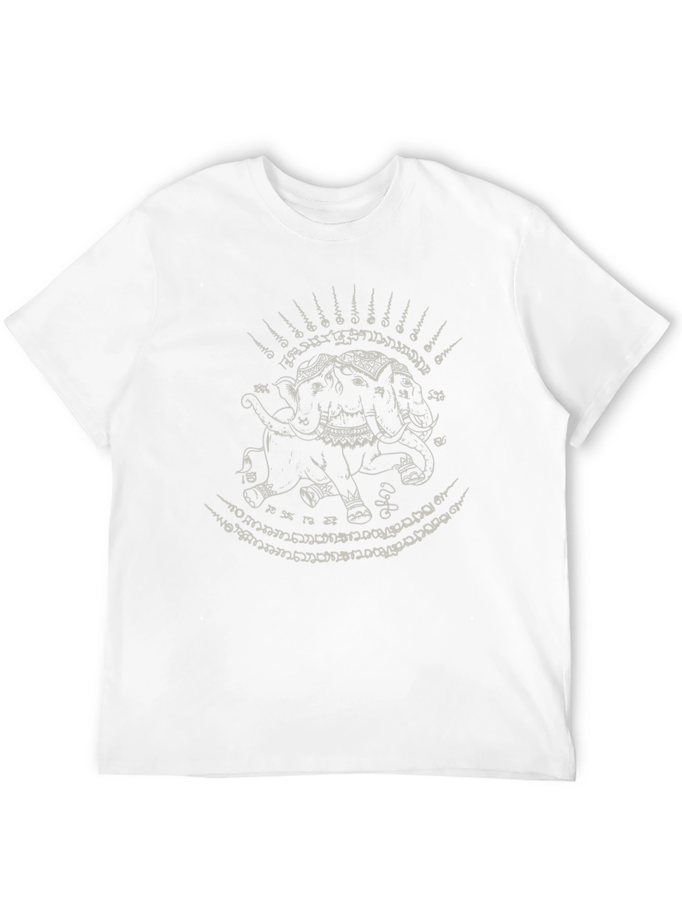 Three-Headed Elephant Graphic Tee - Unique Thai Design