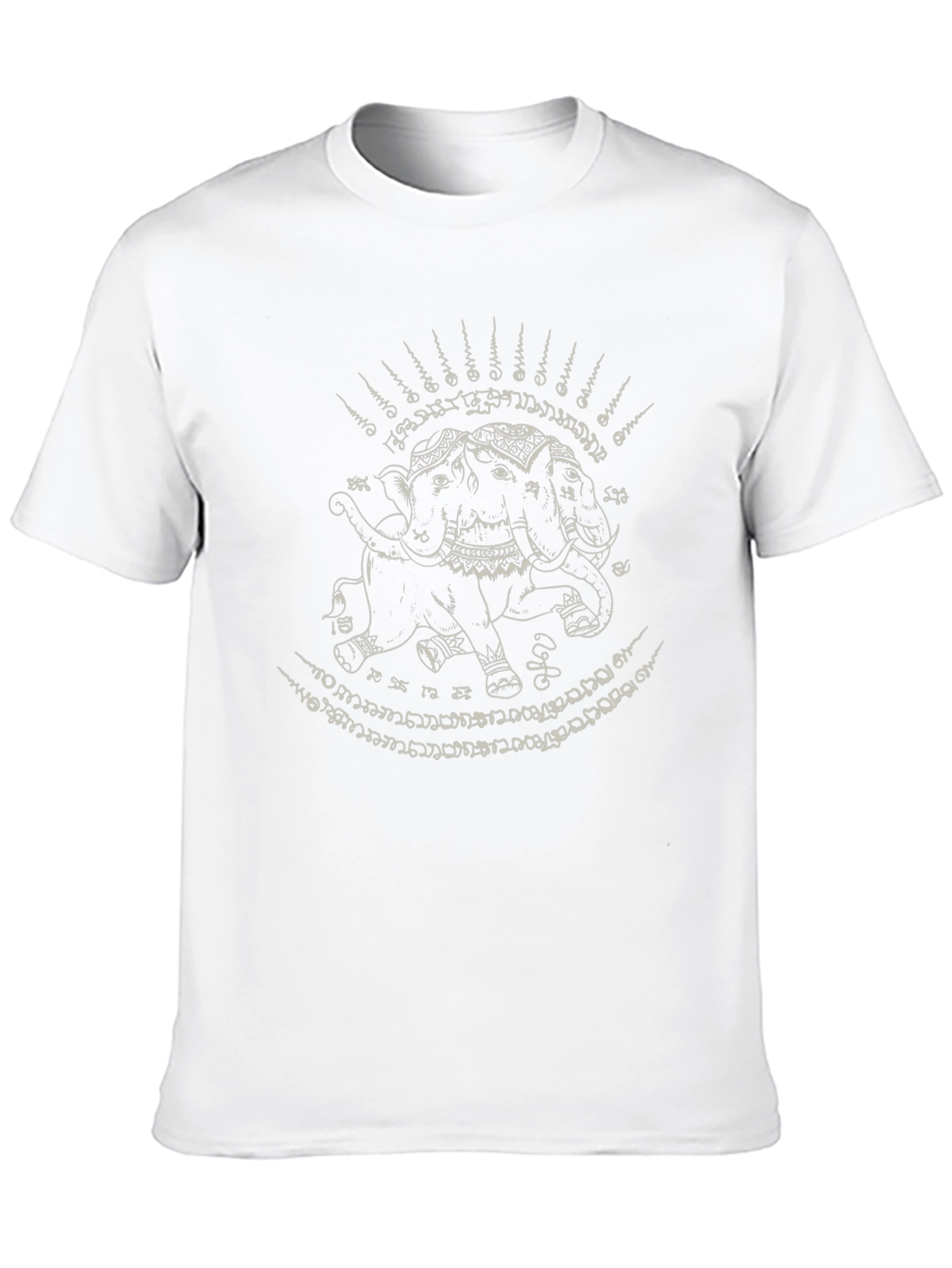 Three-Headed Elephant Graphic Tee - Unique Thai Design