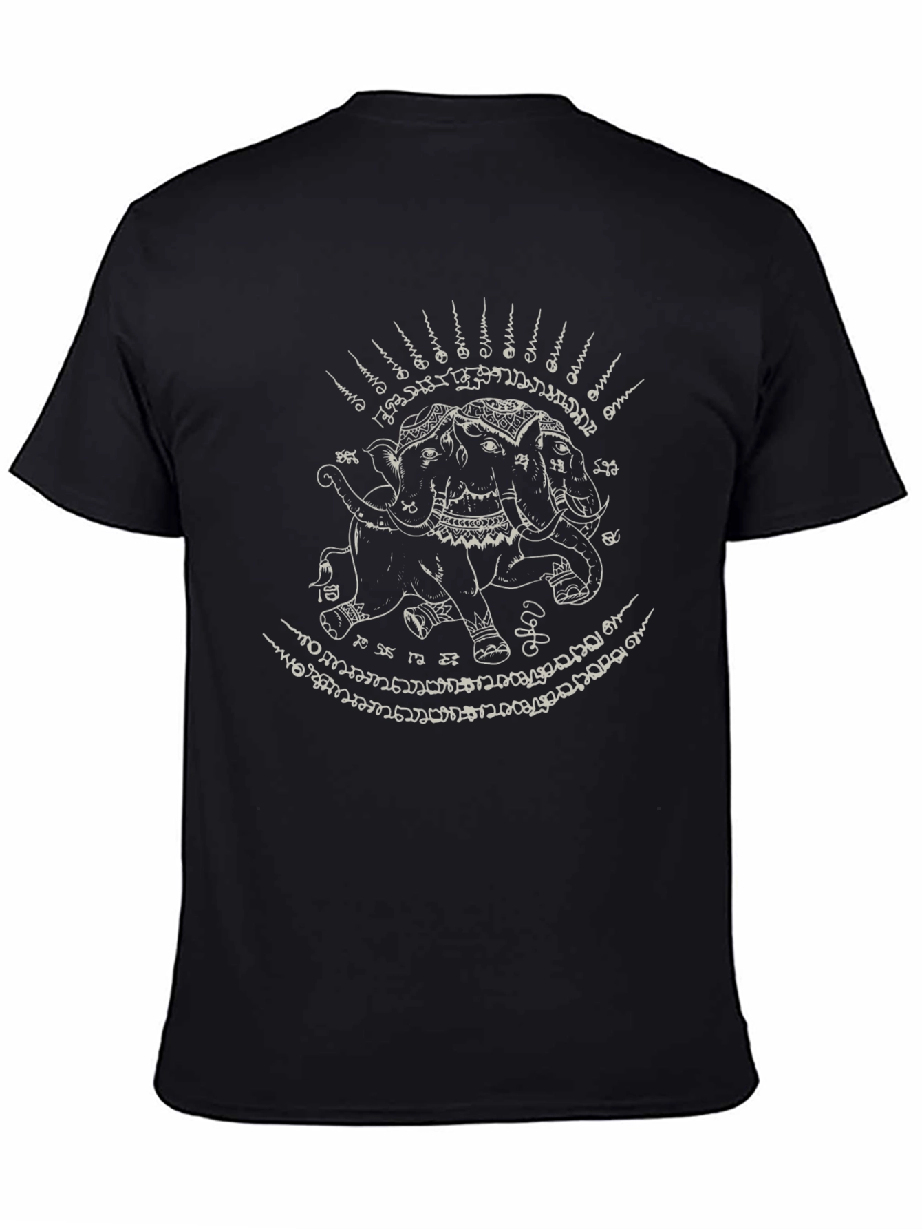Three-Headed Elephant Graphic Tee - Unique Thai Design