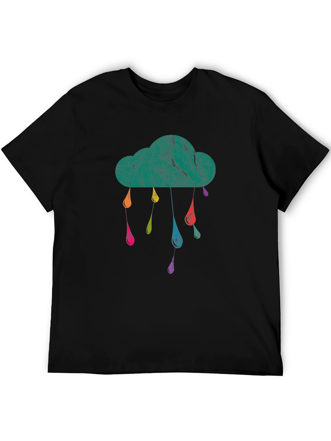 Cloud Raindrop Graphic Tee - Black