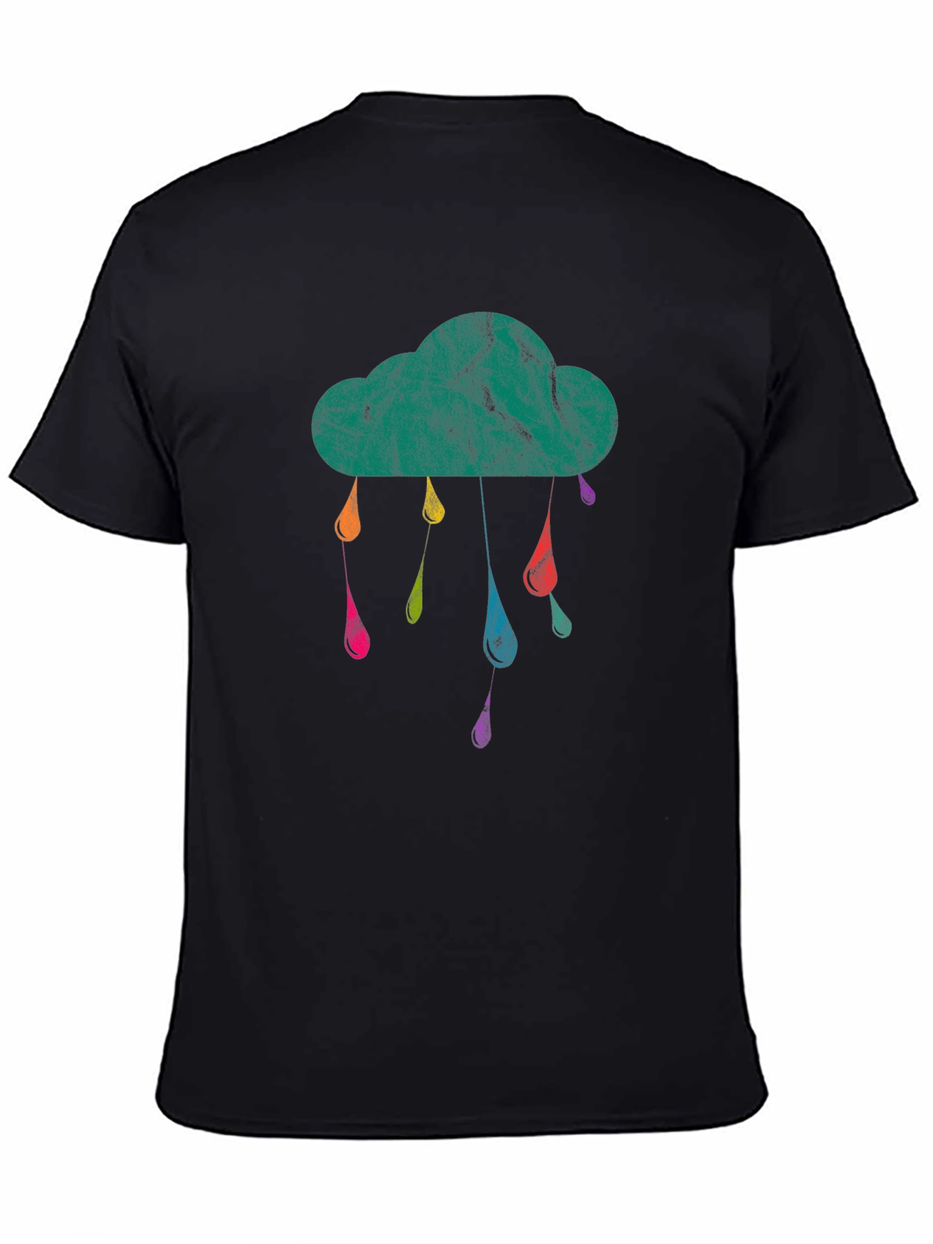 Cloud Raindrop Graphic Tee - Black