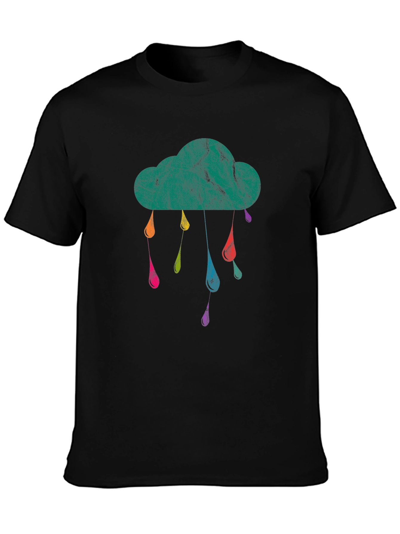 Cloud Raindrop Graphic Tee - Black