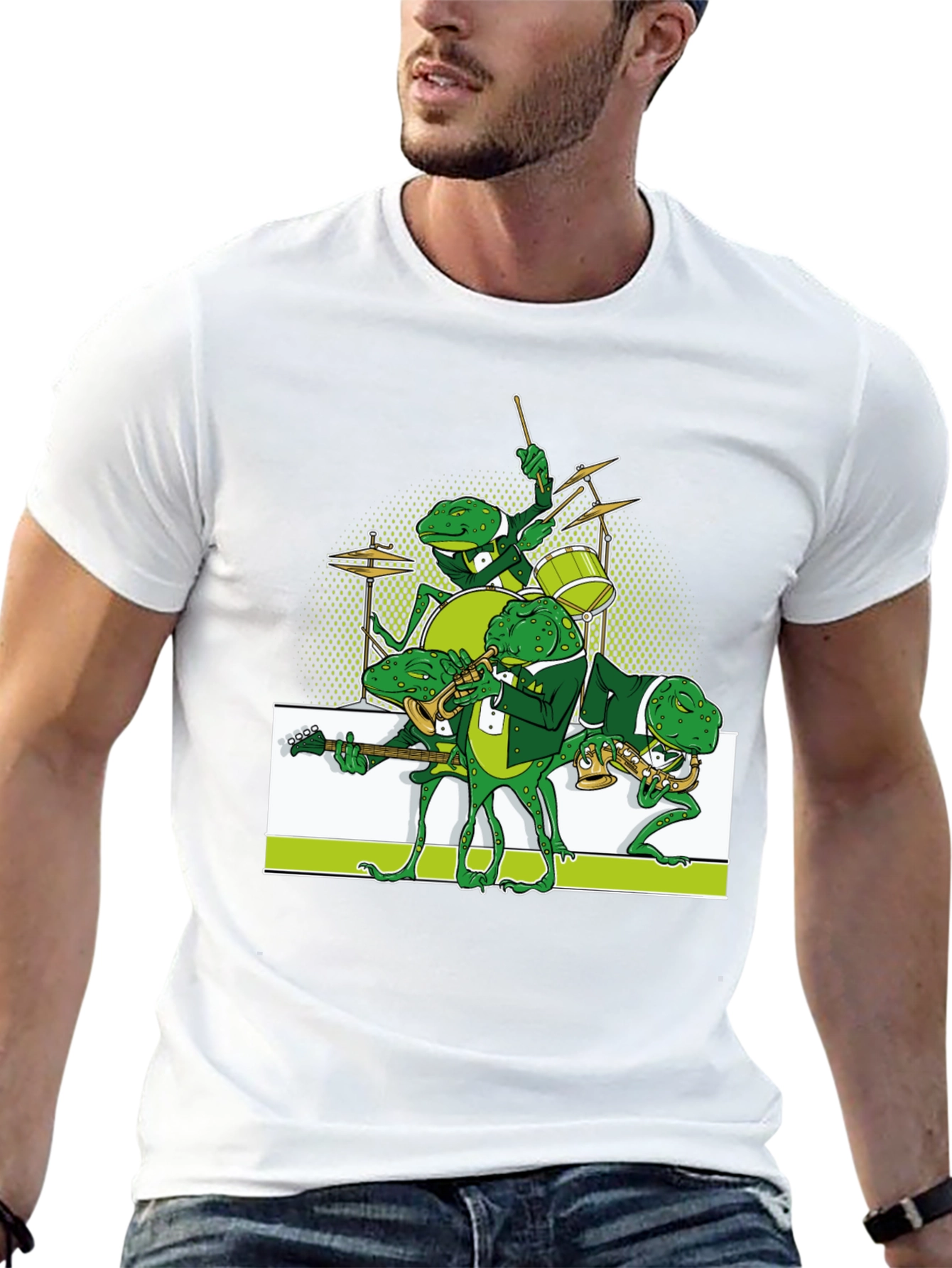 Frog Band Graphic Tee - Black Casual T-Shirt