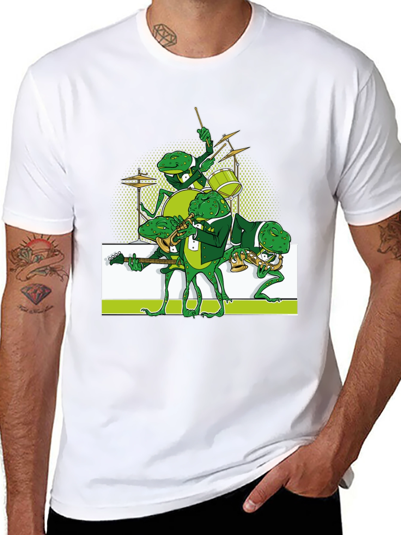 Frog Band Graphic Tee - Black Casual T-Shirt