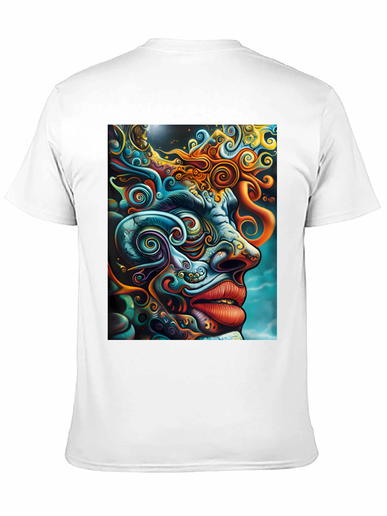 Psychedelic Face Graphic Tee - Vibrant Art