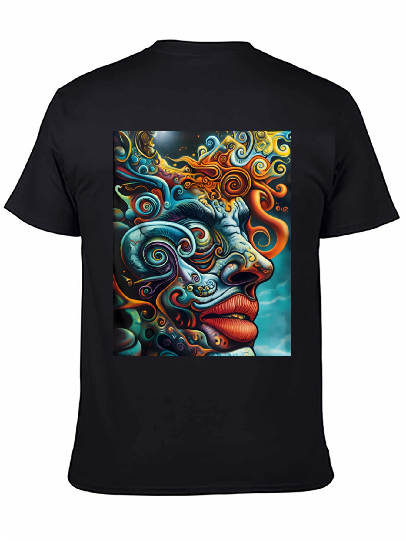 Psychedelic Face Graphic Tee - Vibrant Art
