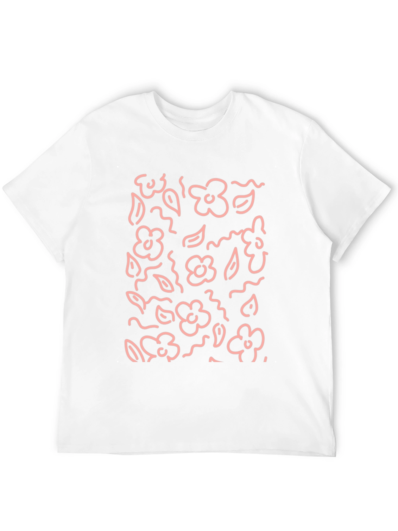 Floral Print Black Crewneck T-Shirt