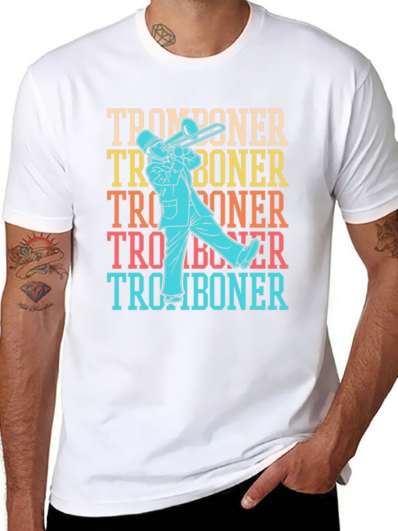 Tromboner Retro T-Shirt: Musical Instrument Tee