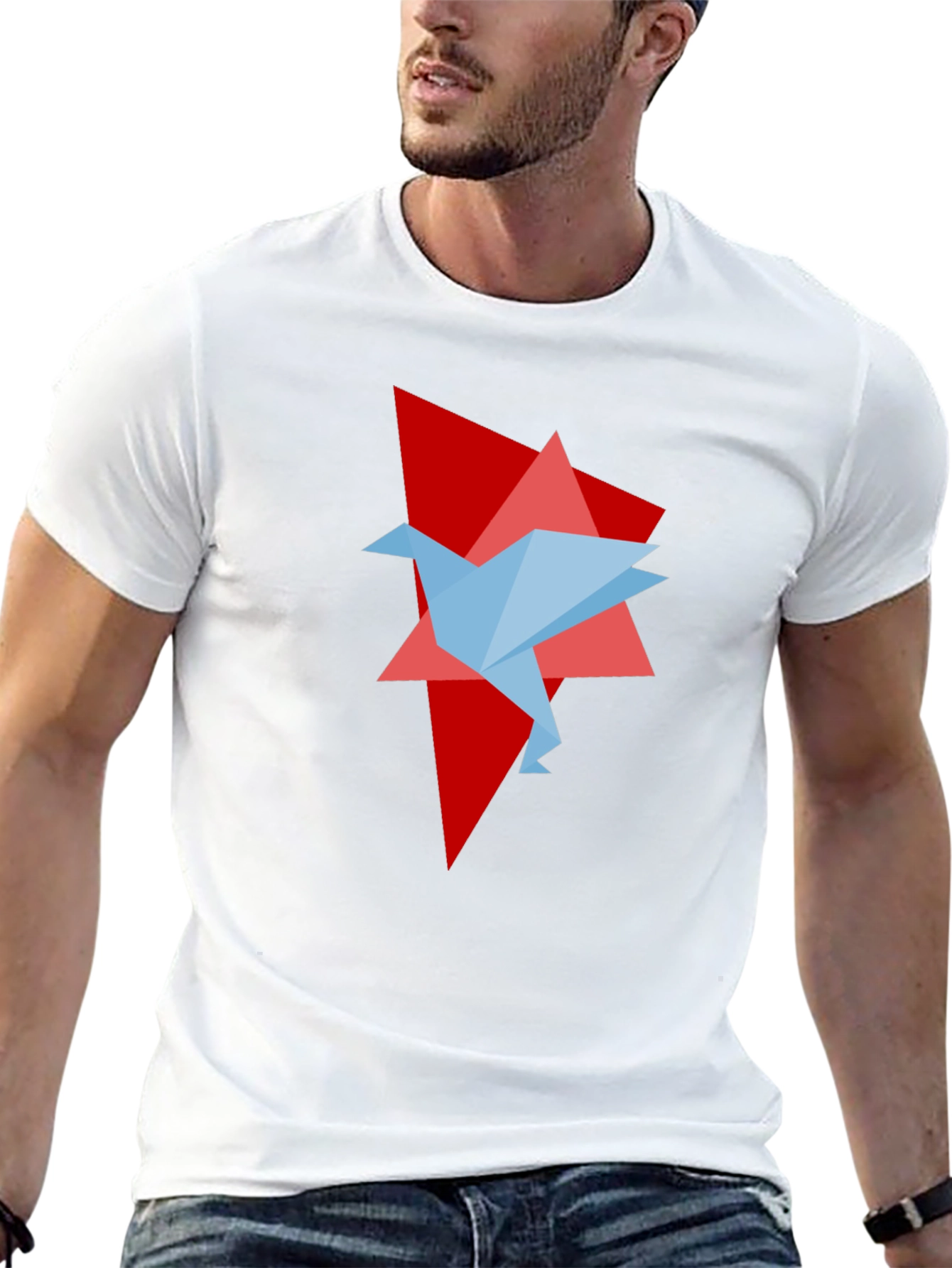 Origami Bird Graphic Tee - Unique Design