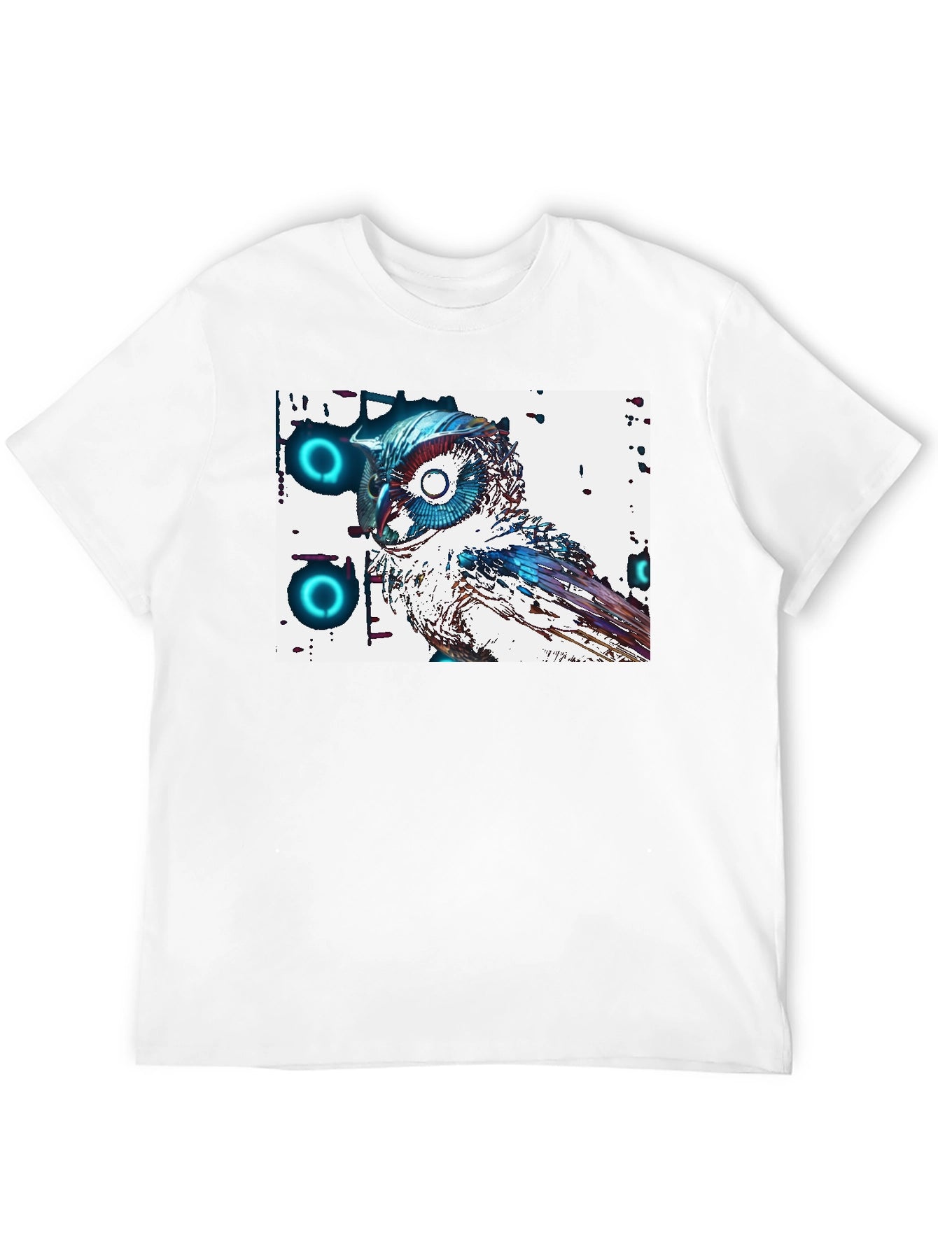 Abstract Owl Graphic Tee - Cool Black T-Shirt