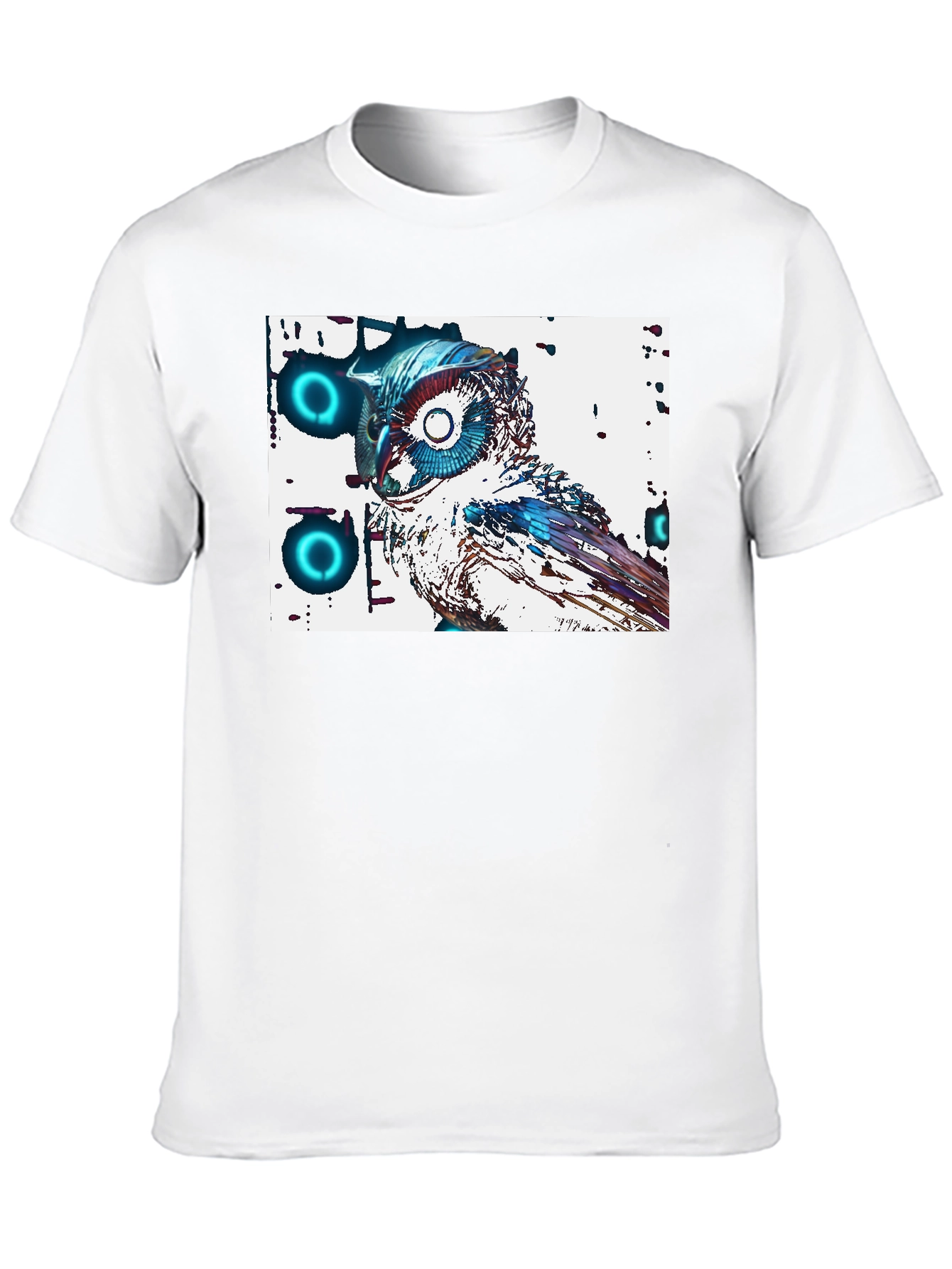 Abstract Owl Graphic Tee - Cool Black T-Shirt