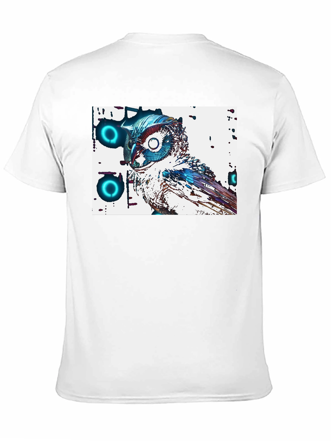 Abstract Owl Graphic Tee - Cool Black T-Shirt