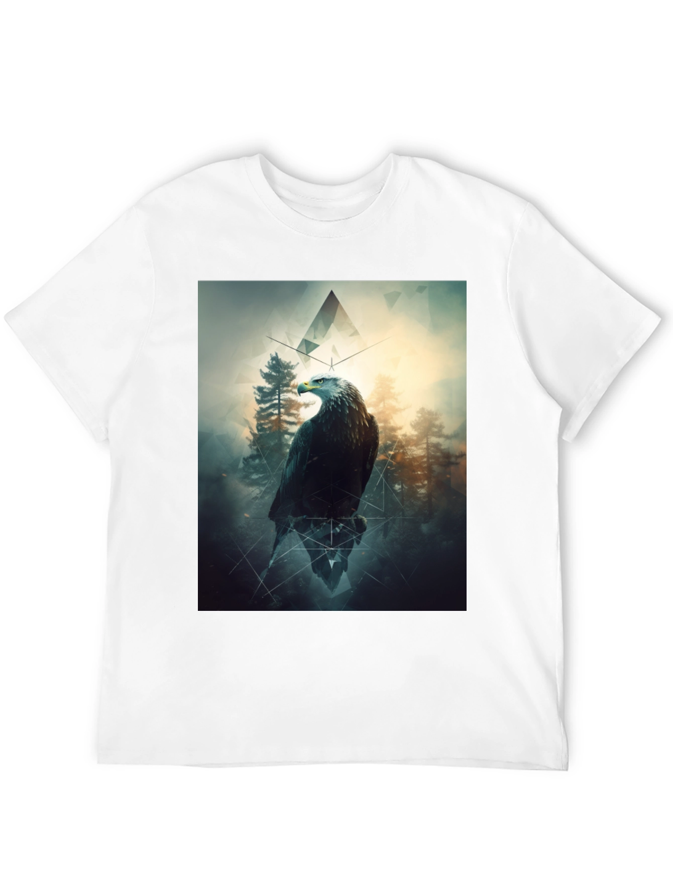 Eagle Forest Graphic Print Black T-Shirt