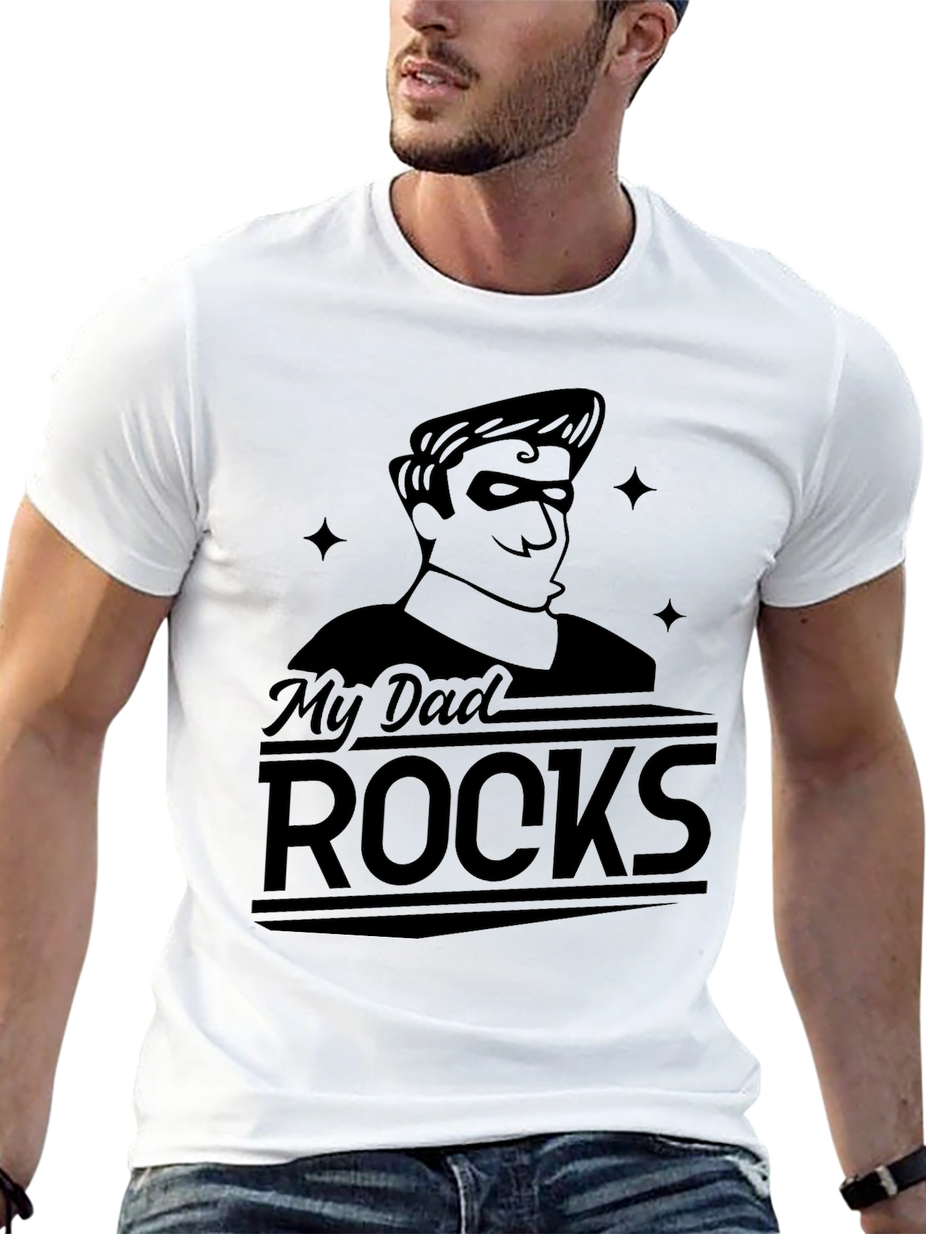 My Dad Rocks - Black Graphic T-Shirt