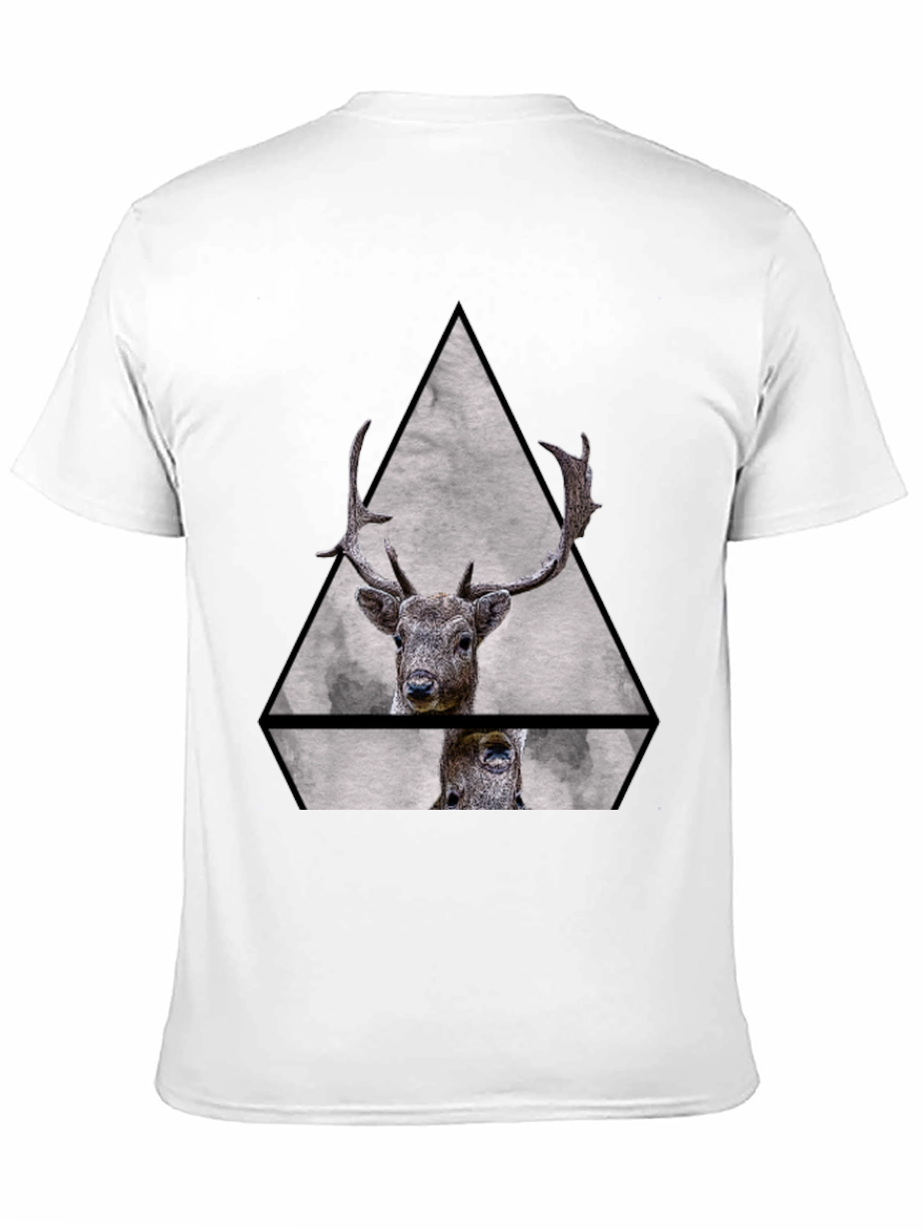 Geometric Deer Graphic Tee - Black Unisex T-Shirt