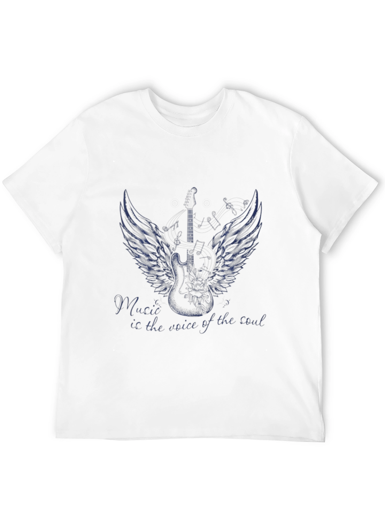 Music is the Voice T-Shirt - Guitar Wings