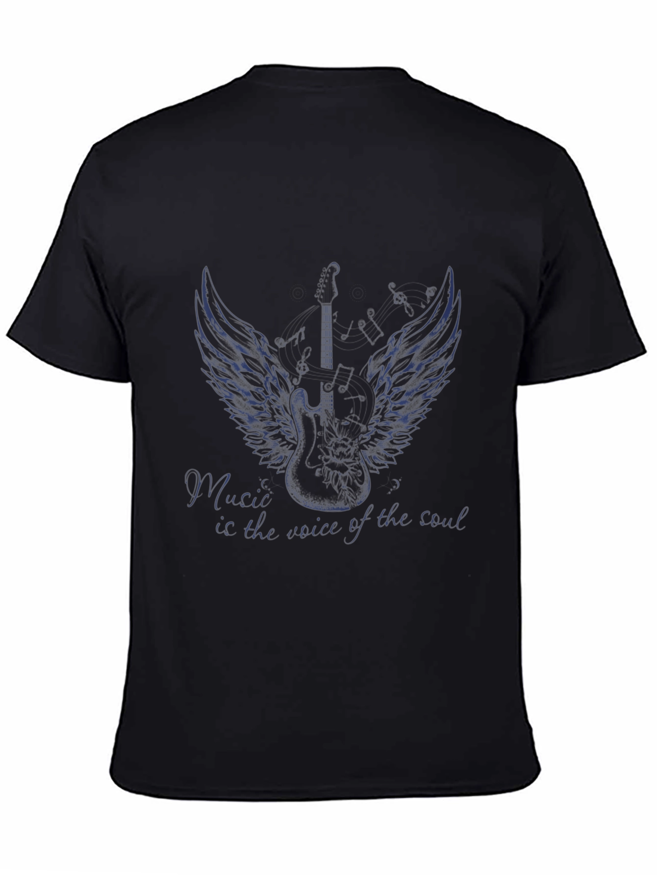 Music is the Voice T-Shirt - Guitar Wings
