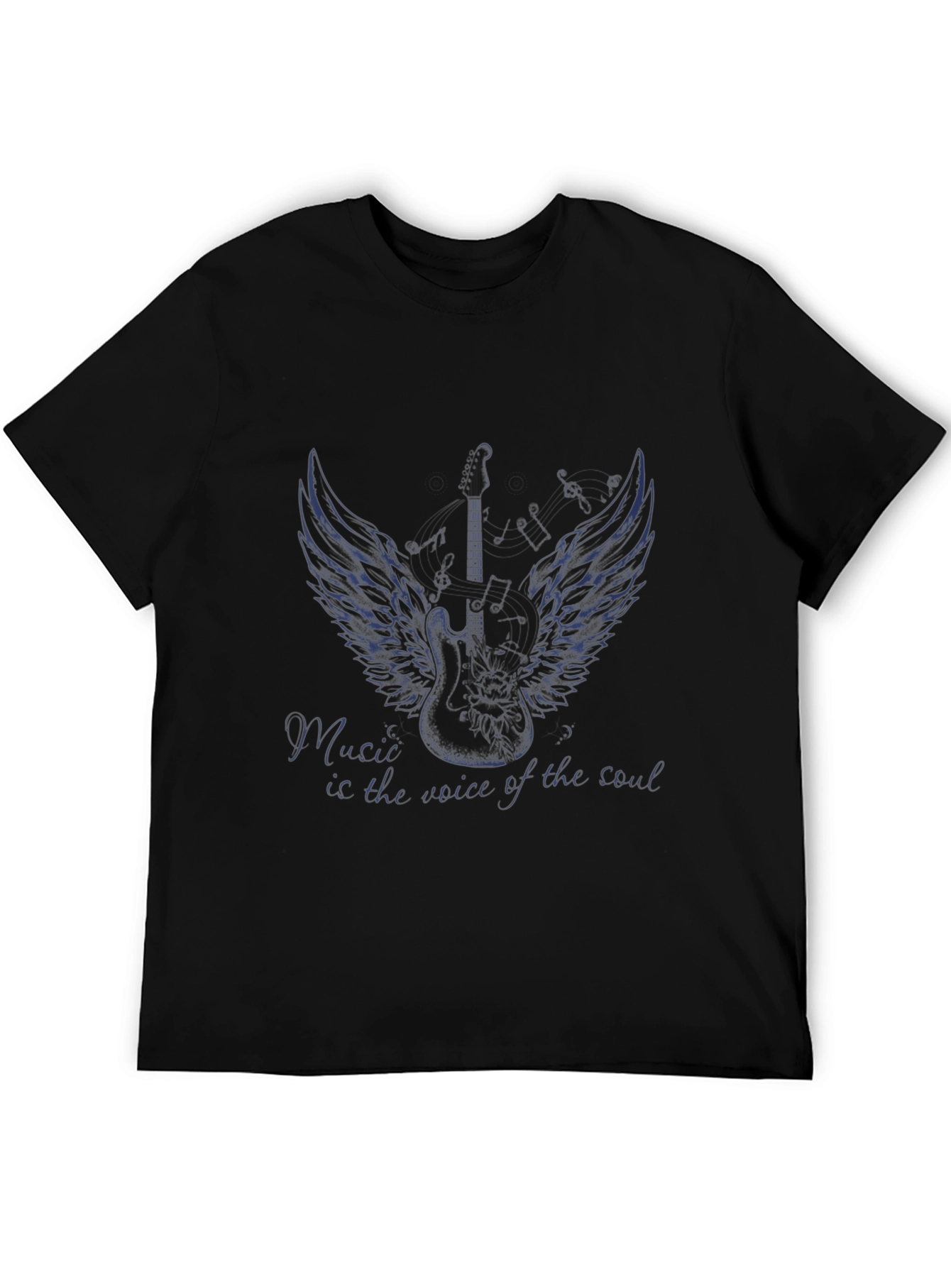 Music is the Voice T-Shirt - Guitar Wings