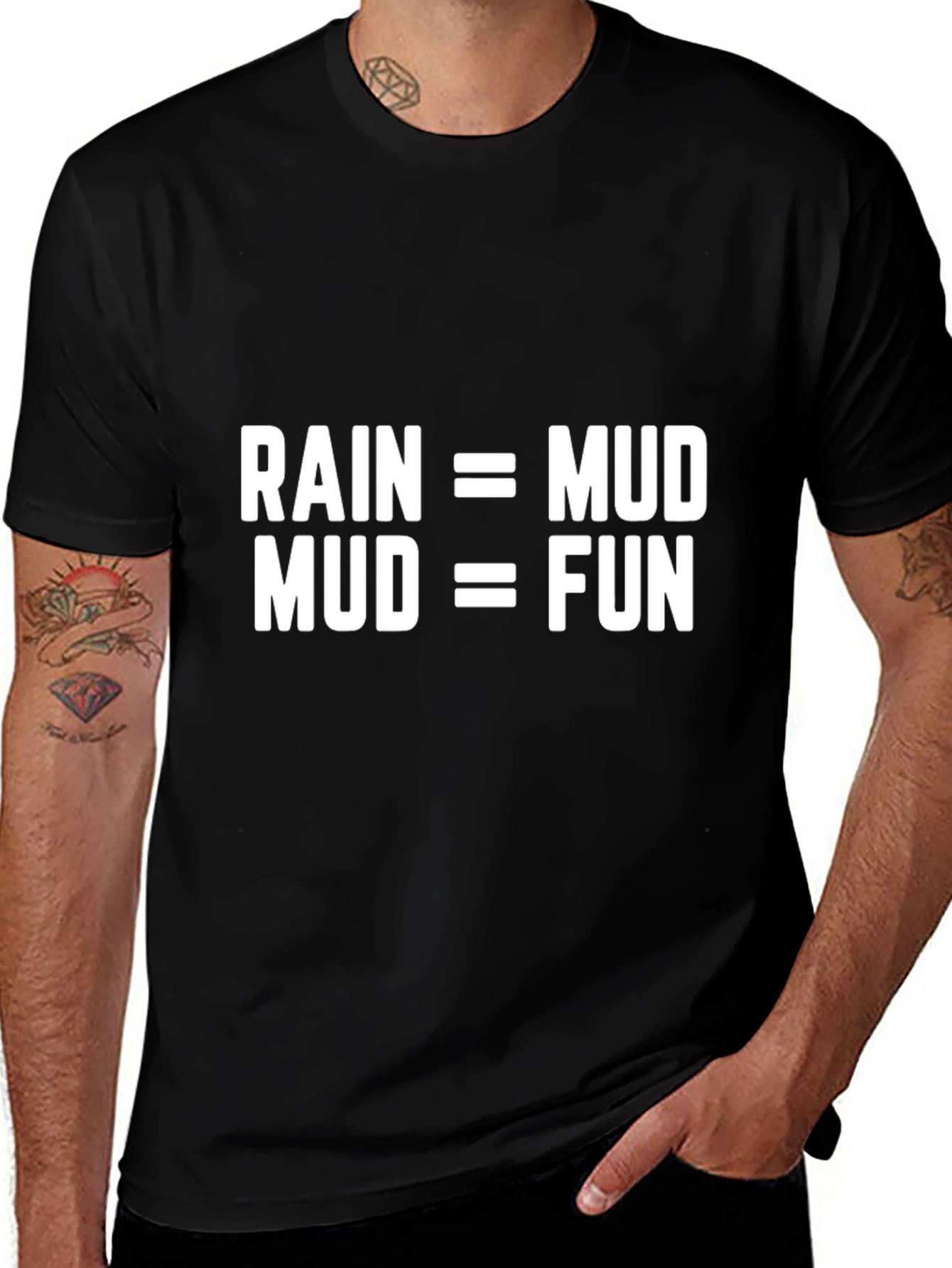 Rain Mud Fun T-Shirt - Black Graphic Tee