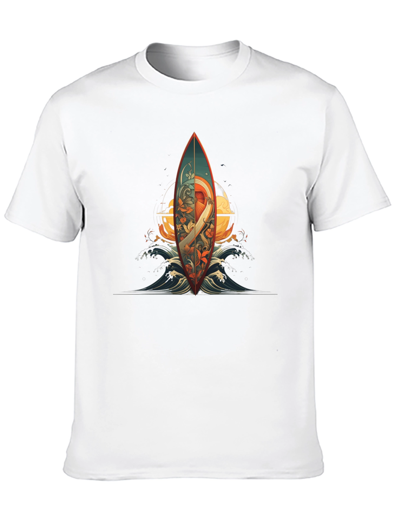 Surfboard Graphic Tee - Artistic Wave Design