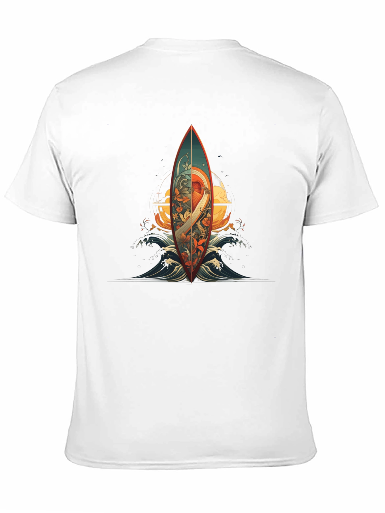 Surfboard Graphic Tee - Artistic Wave Design