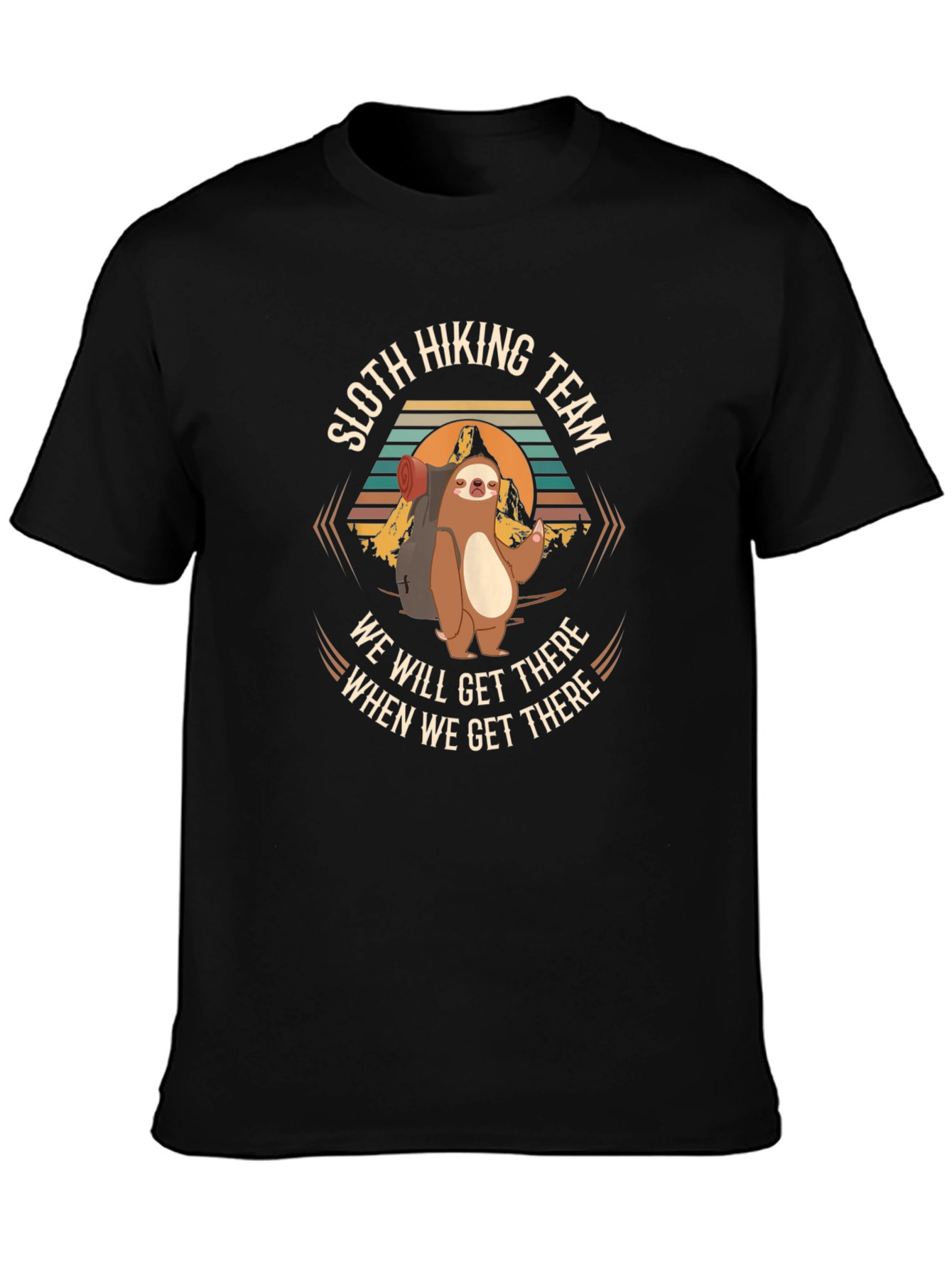 Sloth Hiking Team Graphic T-Shirt