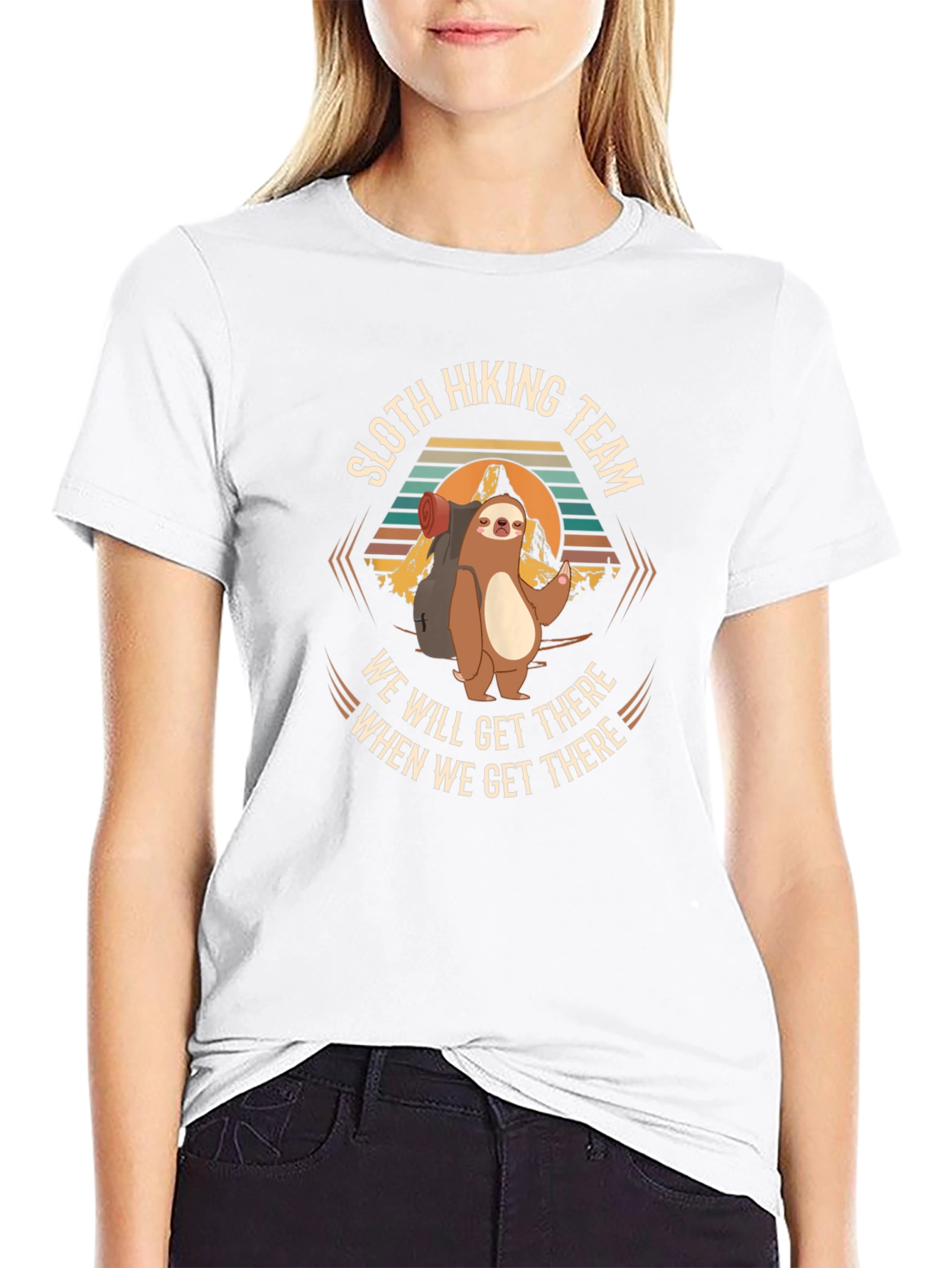 Sloth Hiking Team Graphic T-Shirt