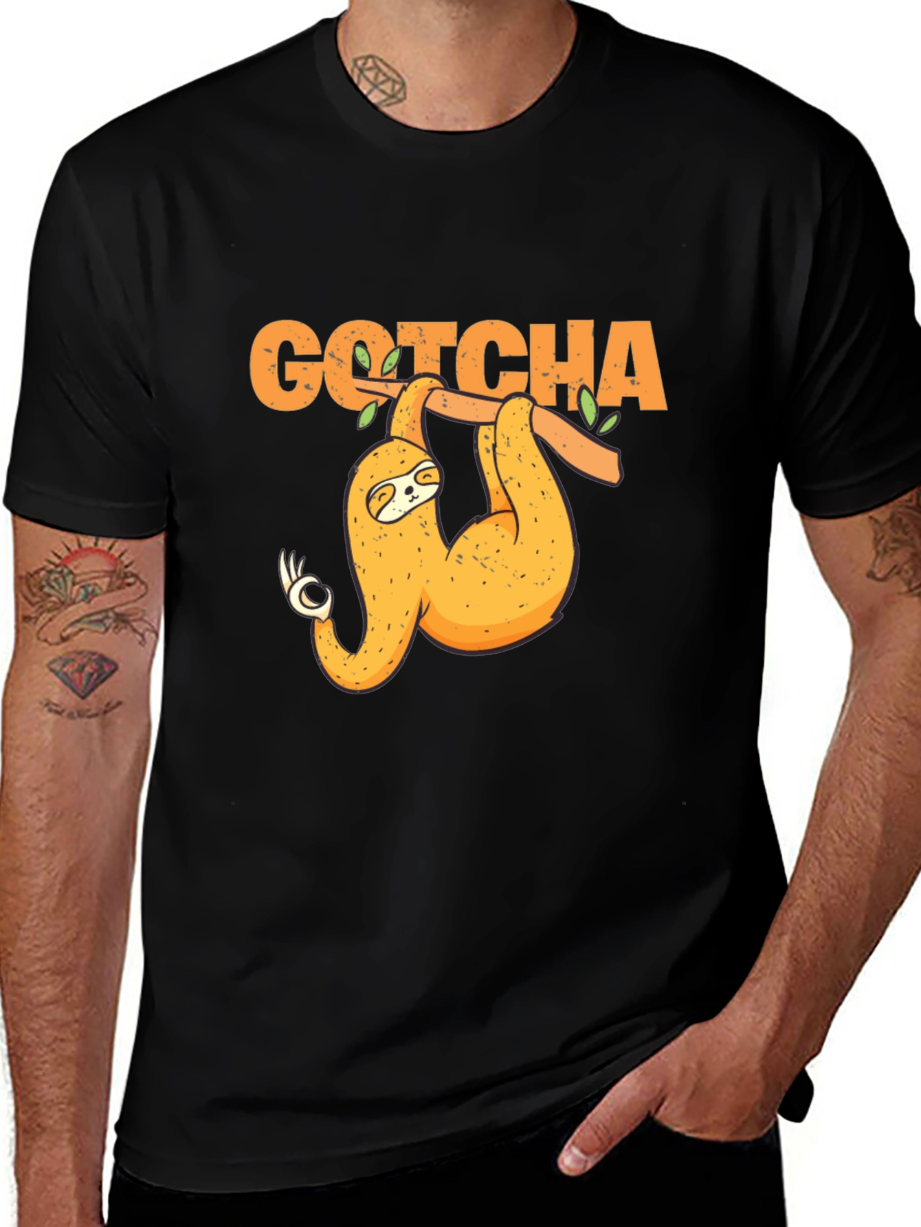 Gotcha Sloth T-Shirt - Funny Ok Sign