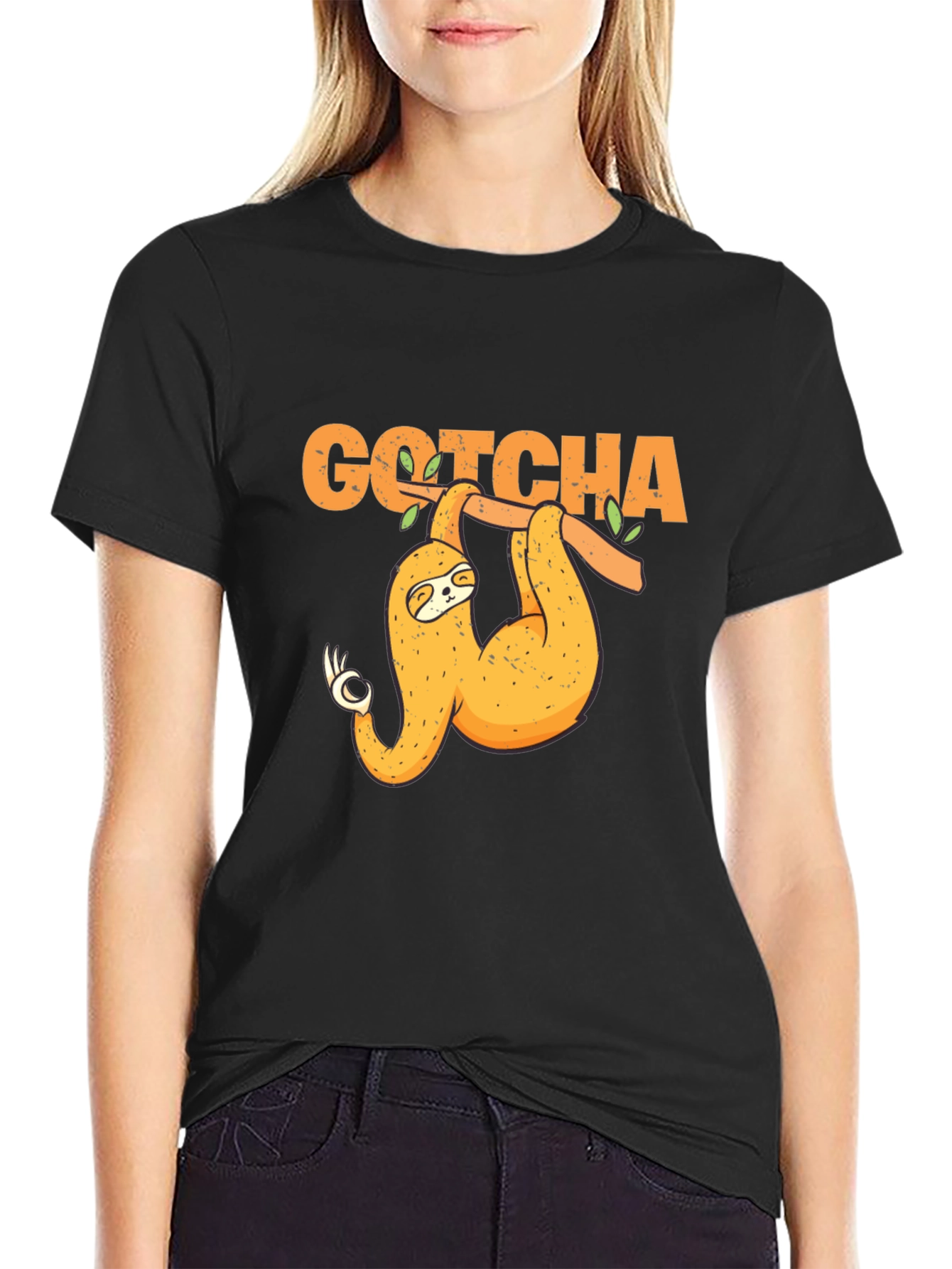 Gotcha Sloth T-Shirt - Funny Ok Sign