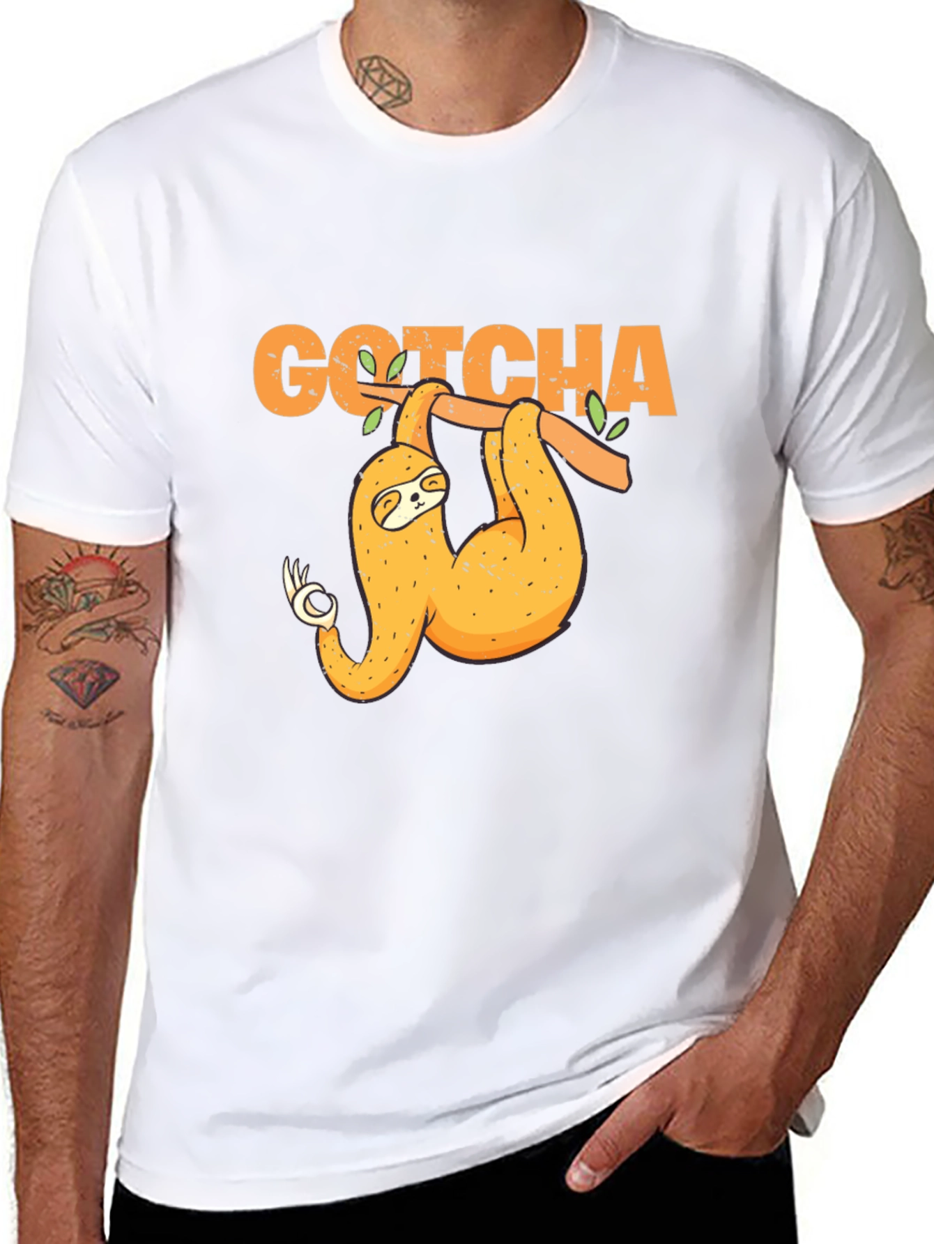 Gotcha Sloth T-Shirt - Funny Ok Sign