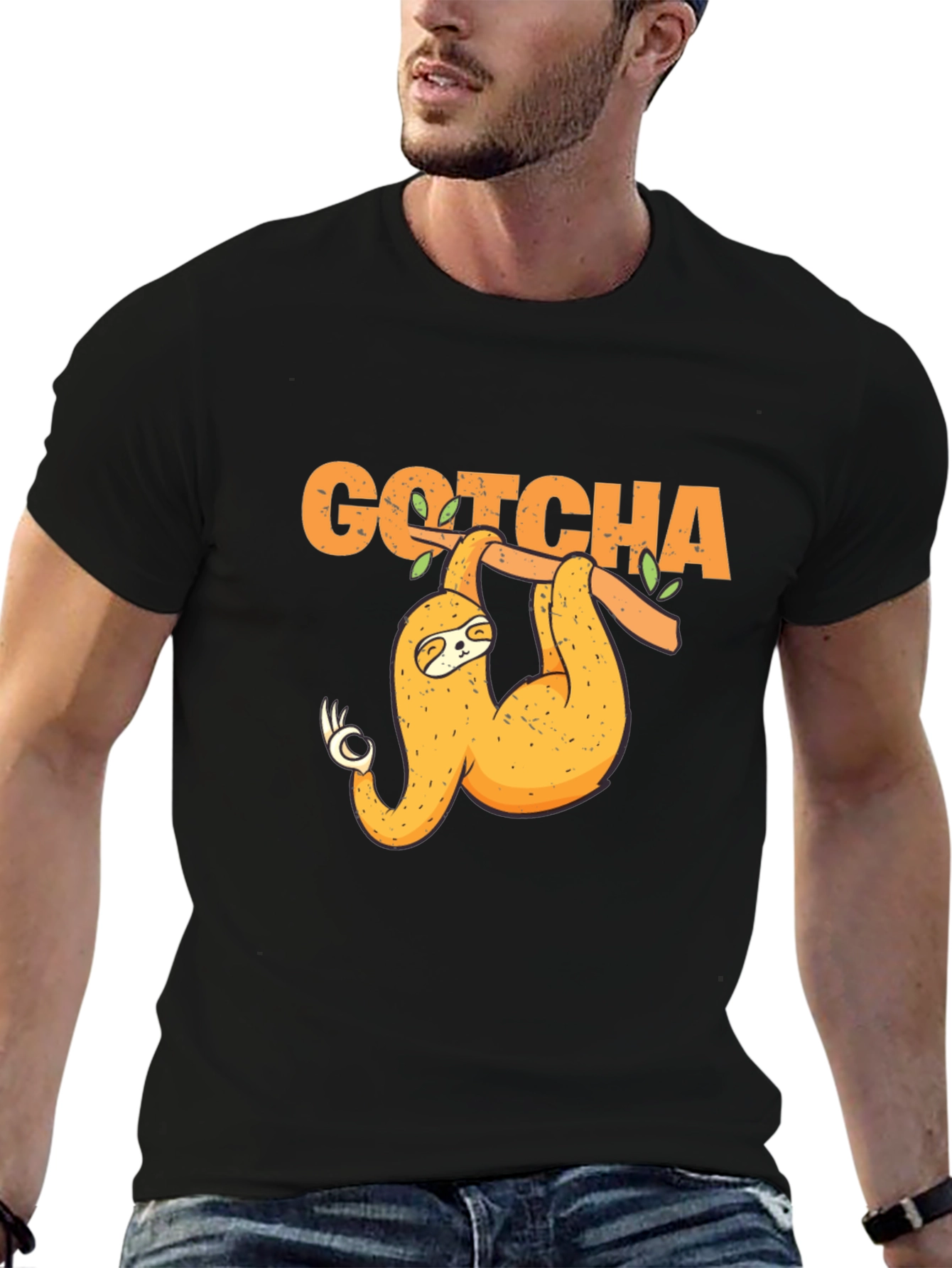 Gotcha Sloth T-Shirt - Funny Ok Sign