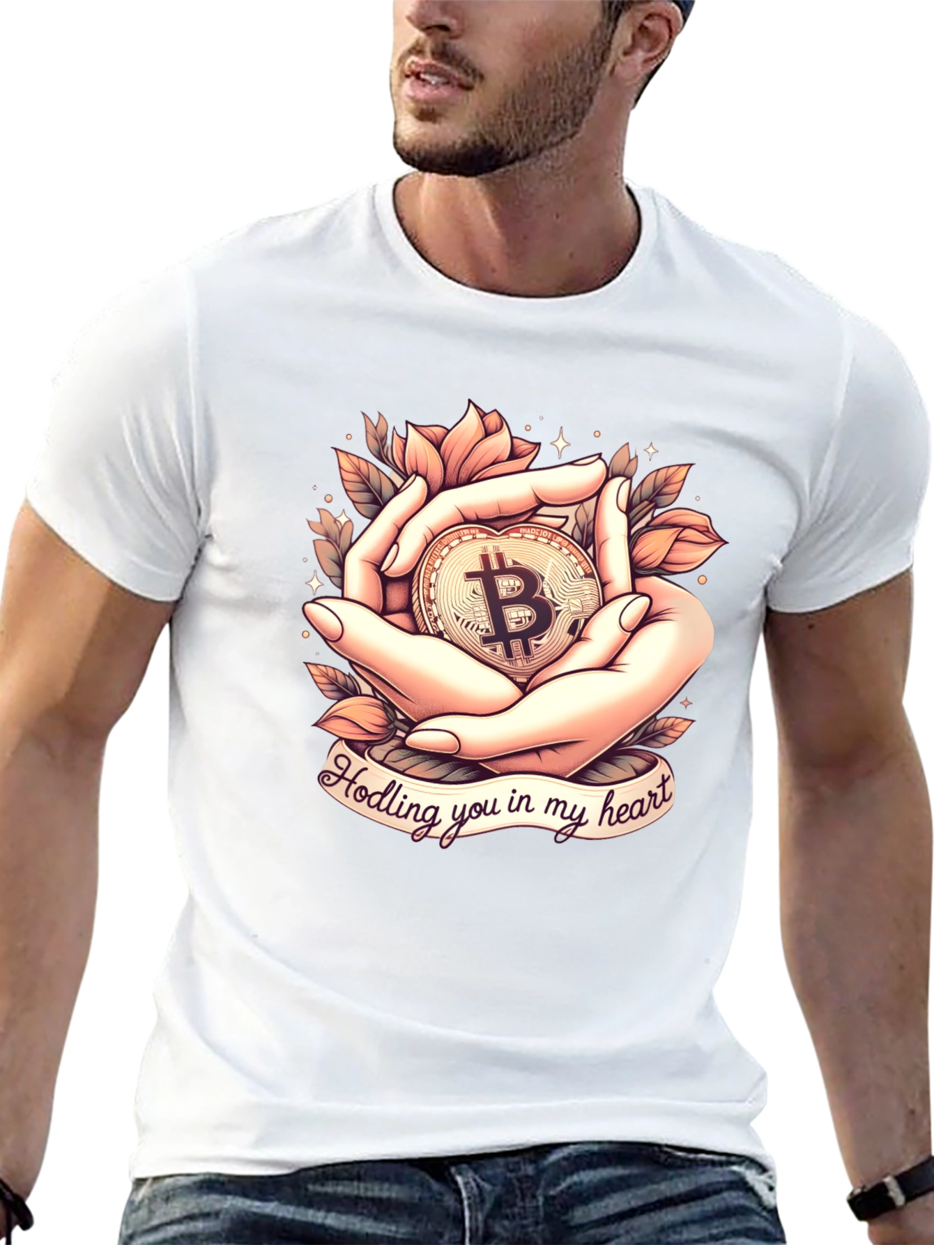 Bitcoin Holding Heart T-Shirt