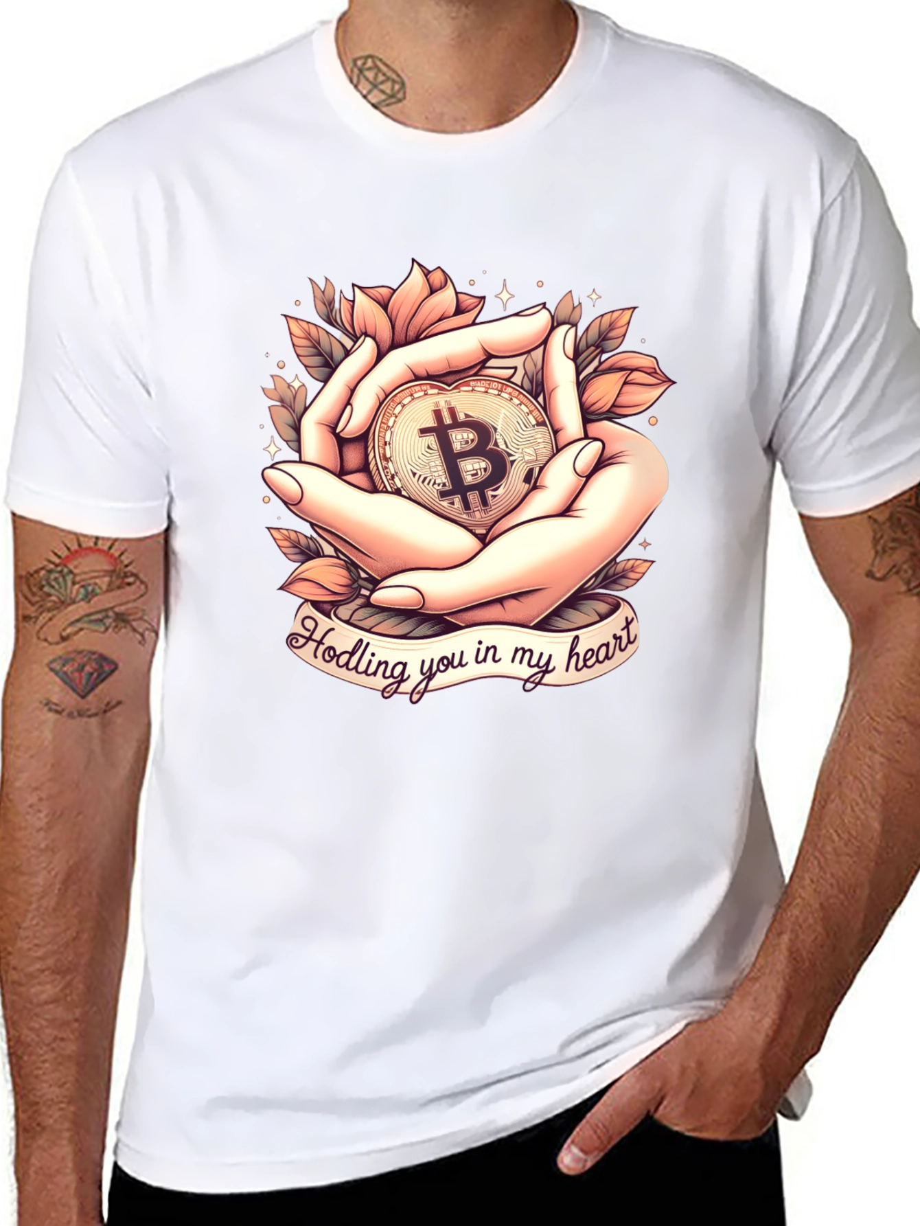 Bitcoin Holding Heart T-Shirt