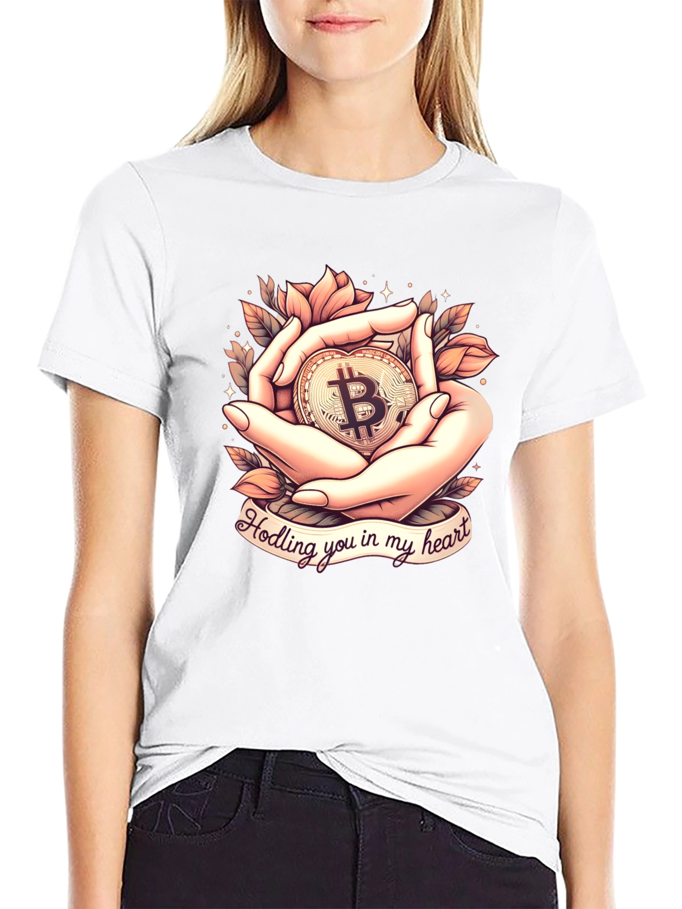 Bitcoin Holding Heart T-Shirt
