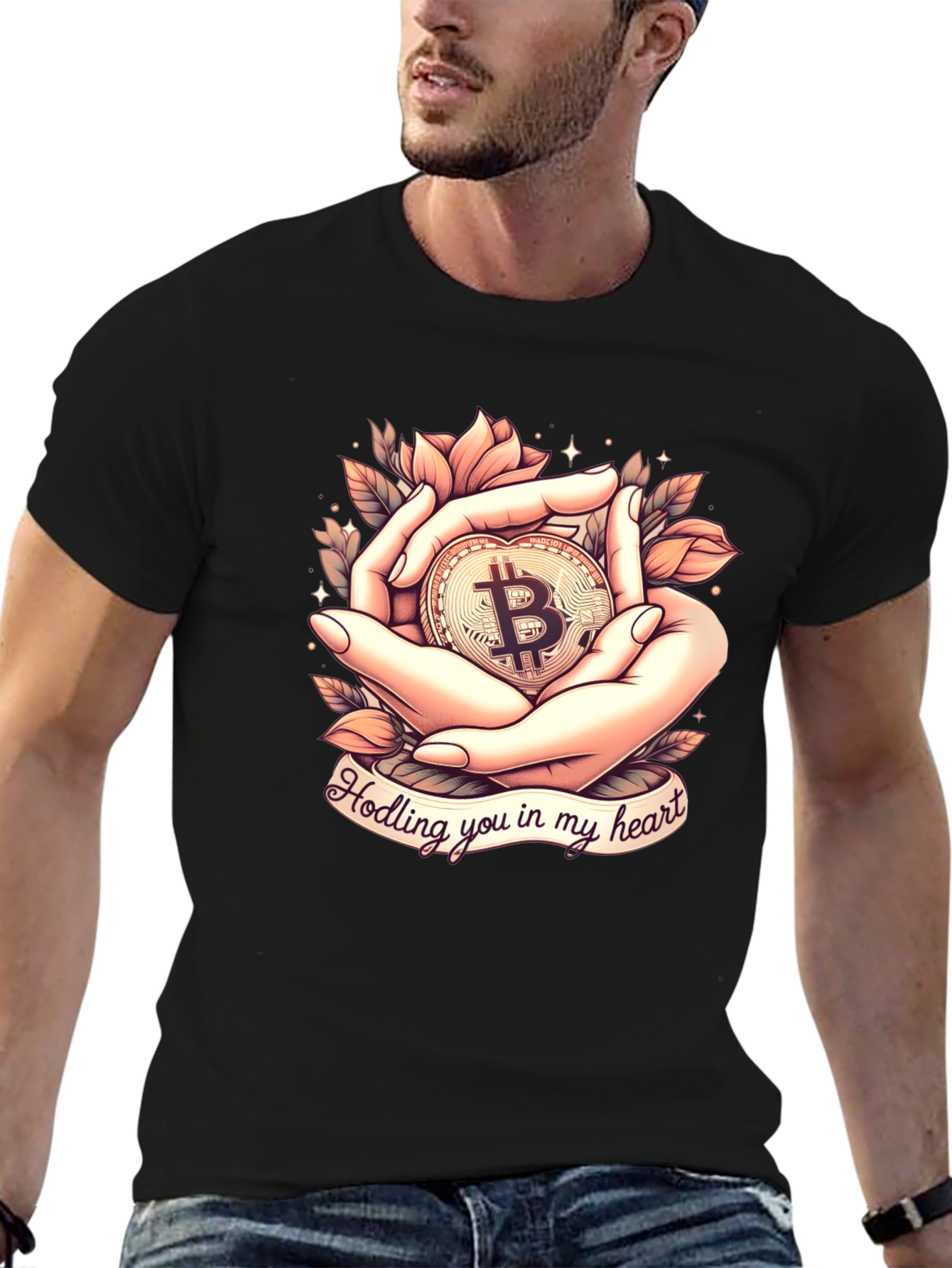 Bitcoin Holding Heart T-Shirt