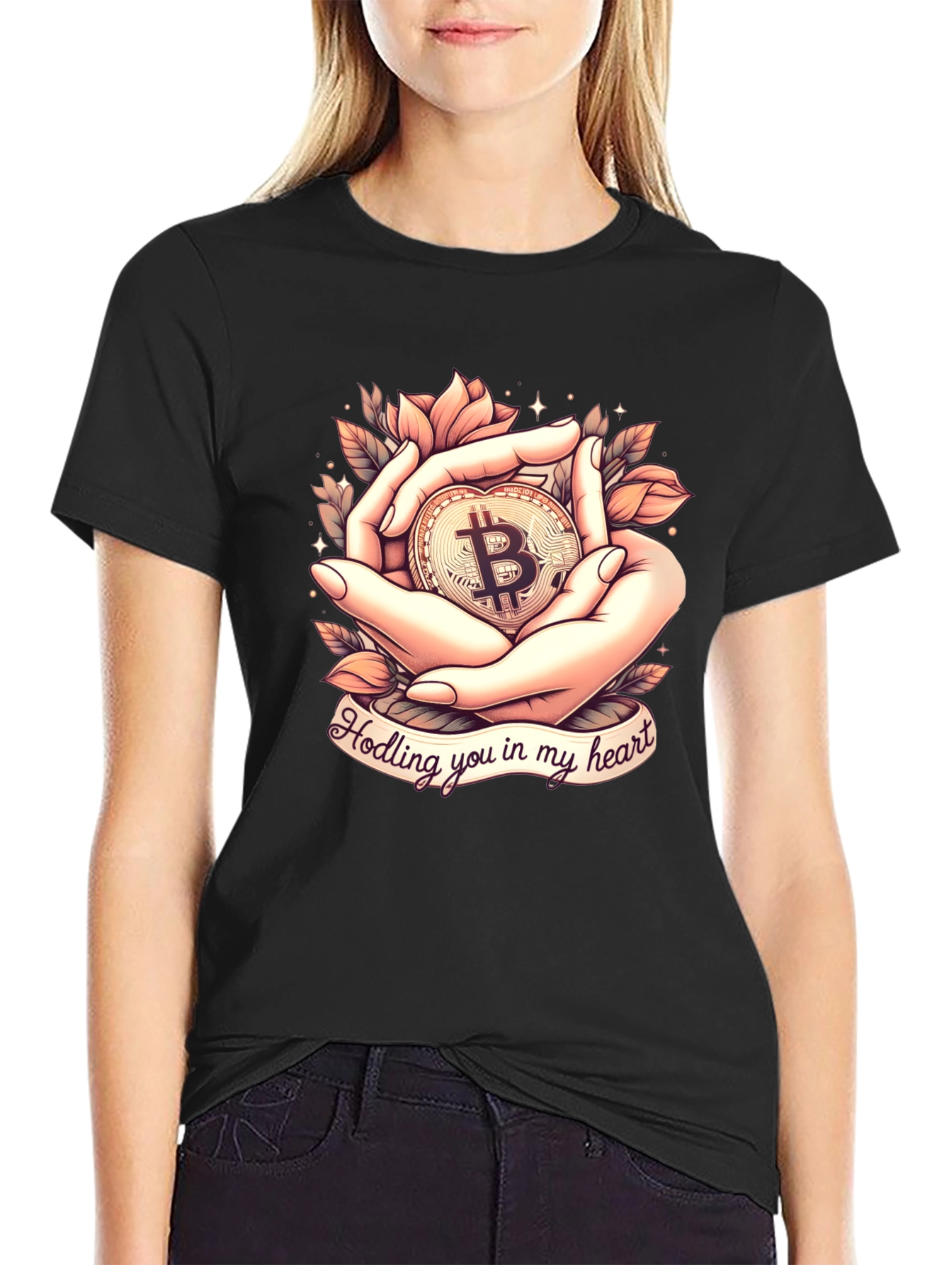 Bitcoin Holding Heart T-Shirt
