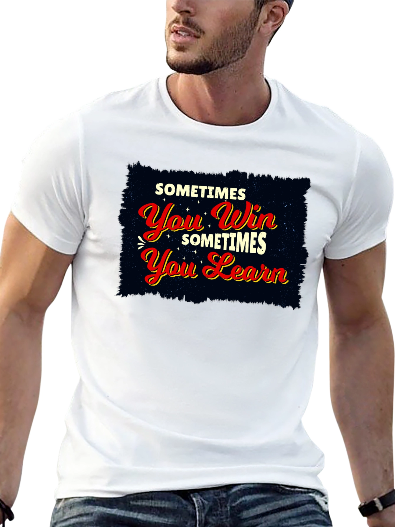 Motivational Win or Learn Black T-Shirt