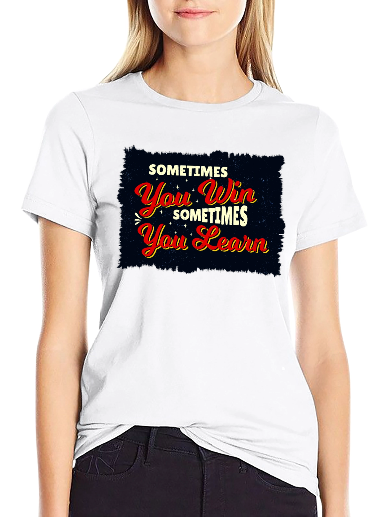 Motivational Win or Learn Black T-Shirt