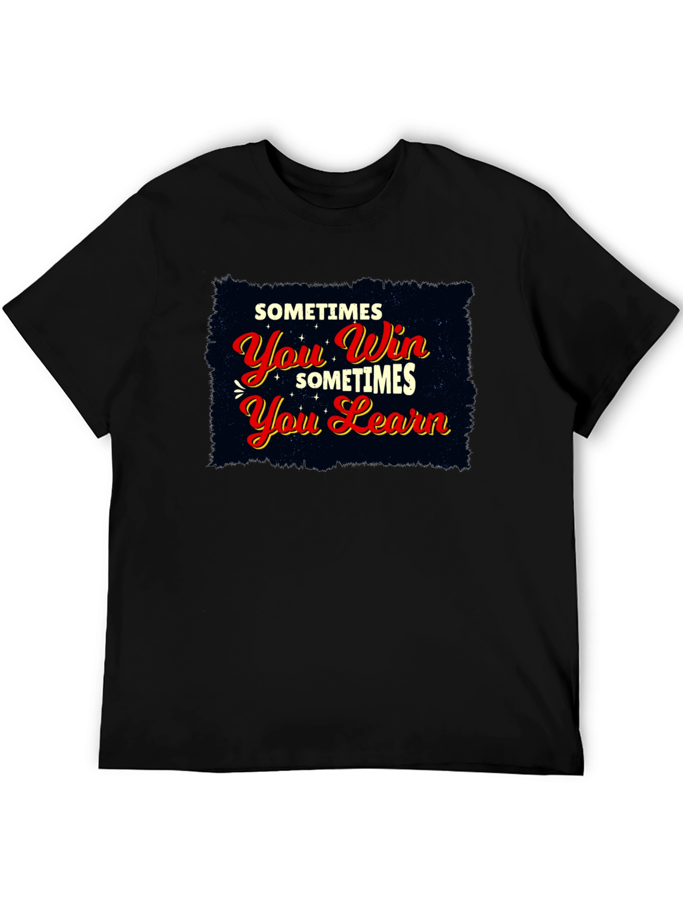 Motivational Win or Learn Black T-Shirt