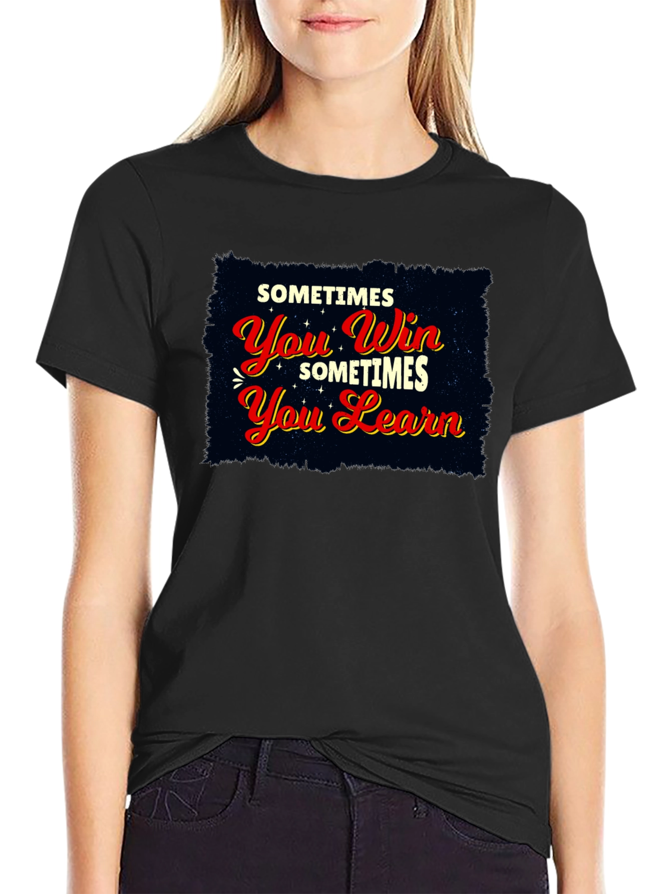 Motivational Win or Learn Black T-Shirt