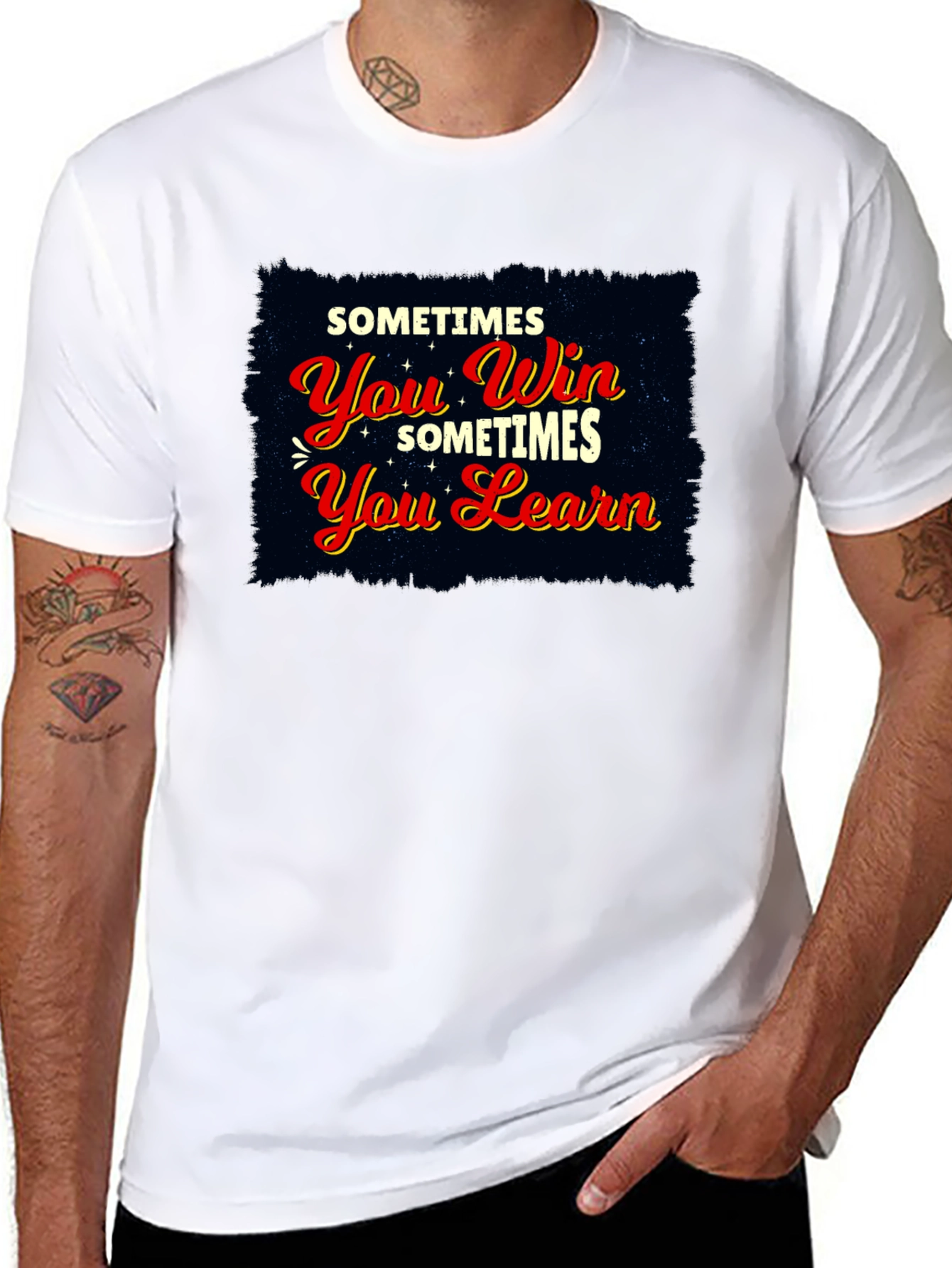 Motivational Win or Learn Black T-Shirt