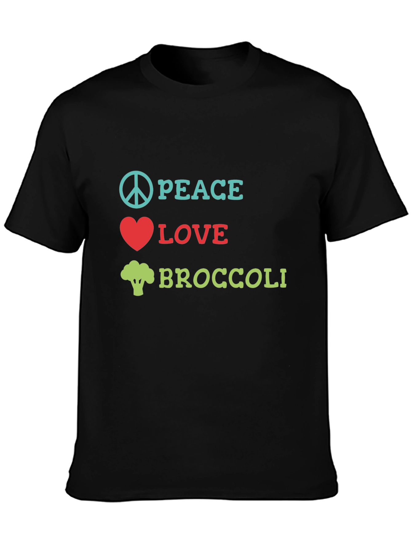 Peace Love Broccoli T-Shirt Funny Vegan Tee