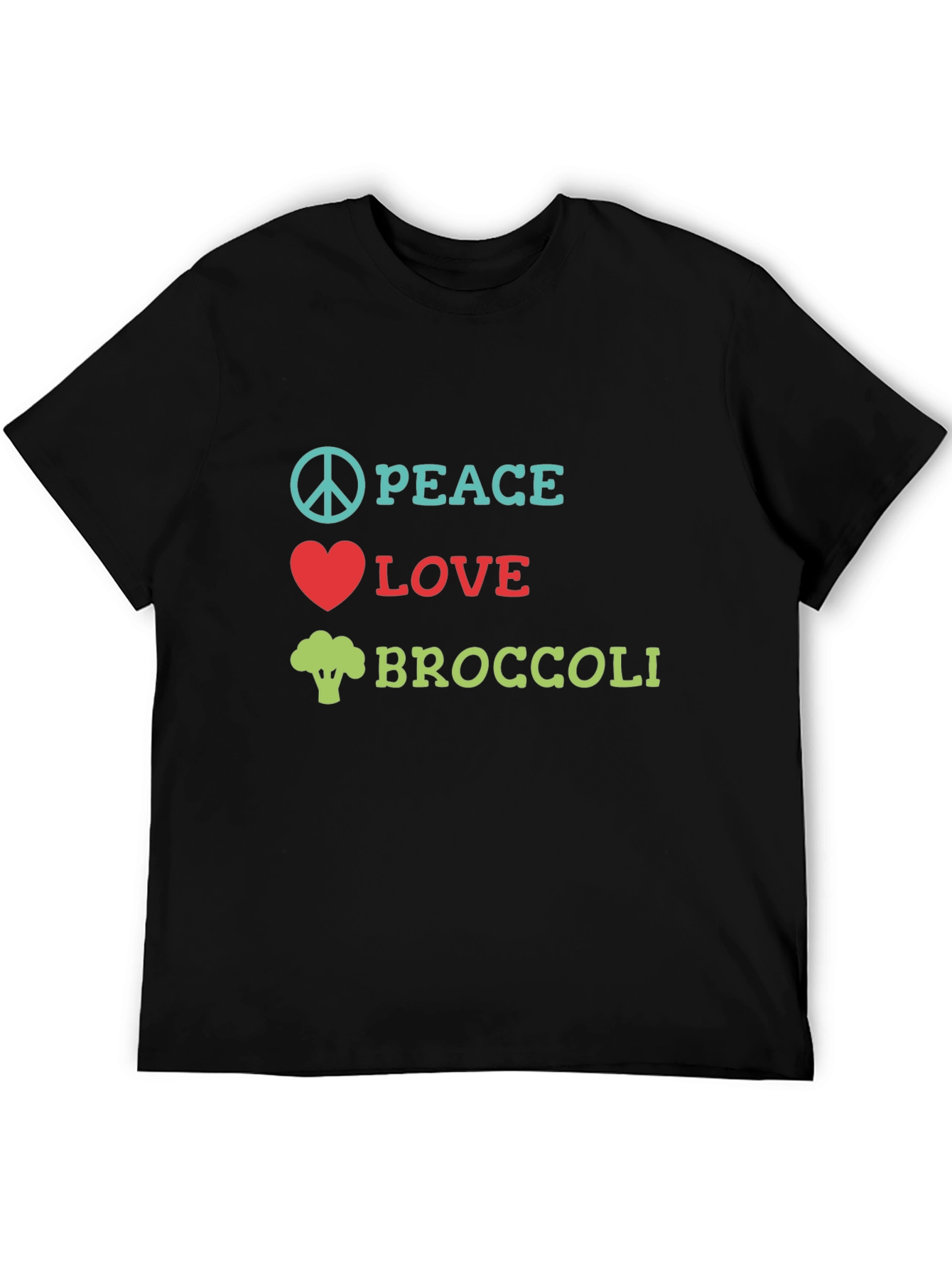 Peace Love Broccoli T-Shirt Funny Vegan Tee