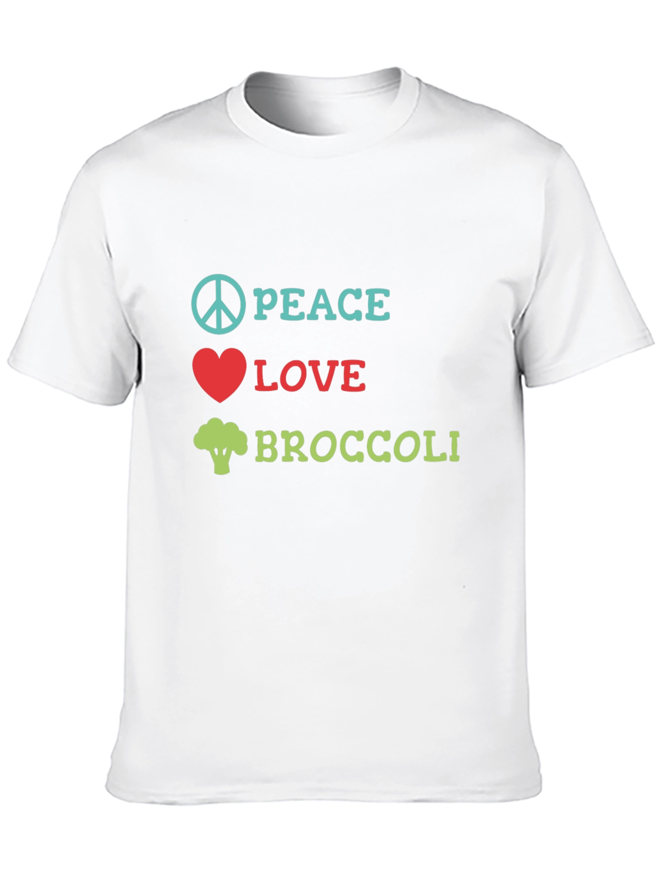 Peace Love Broccoli T-Shirt Funny Vegan Tee