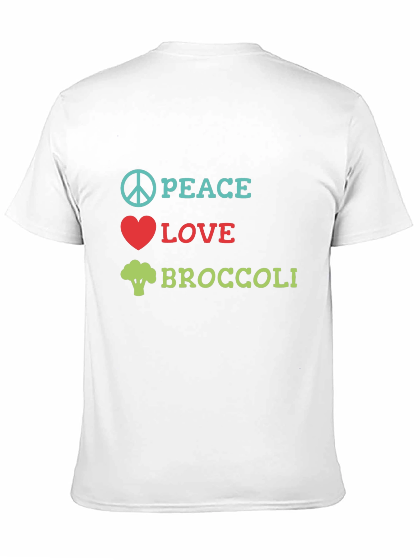 Peace Love Broccoli T-Shirt Funny Vegan Tee
