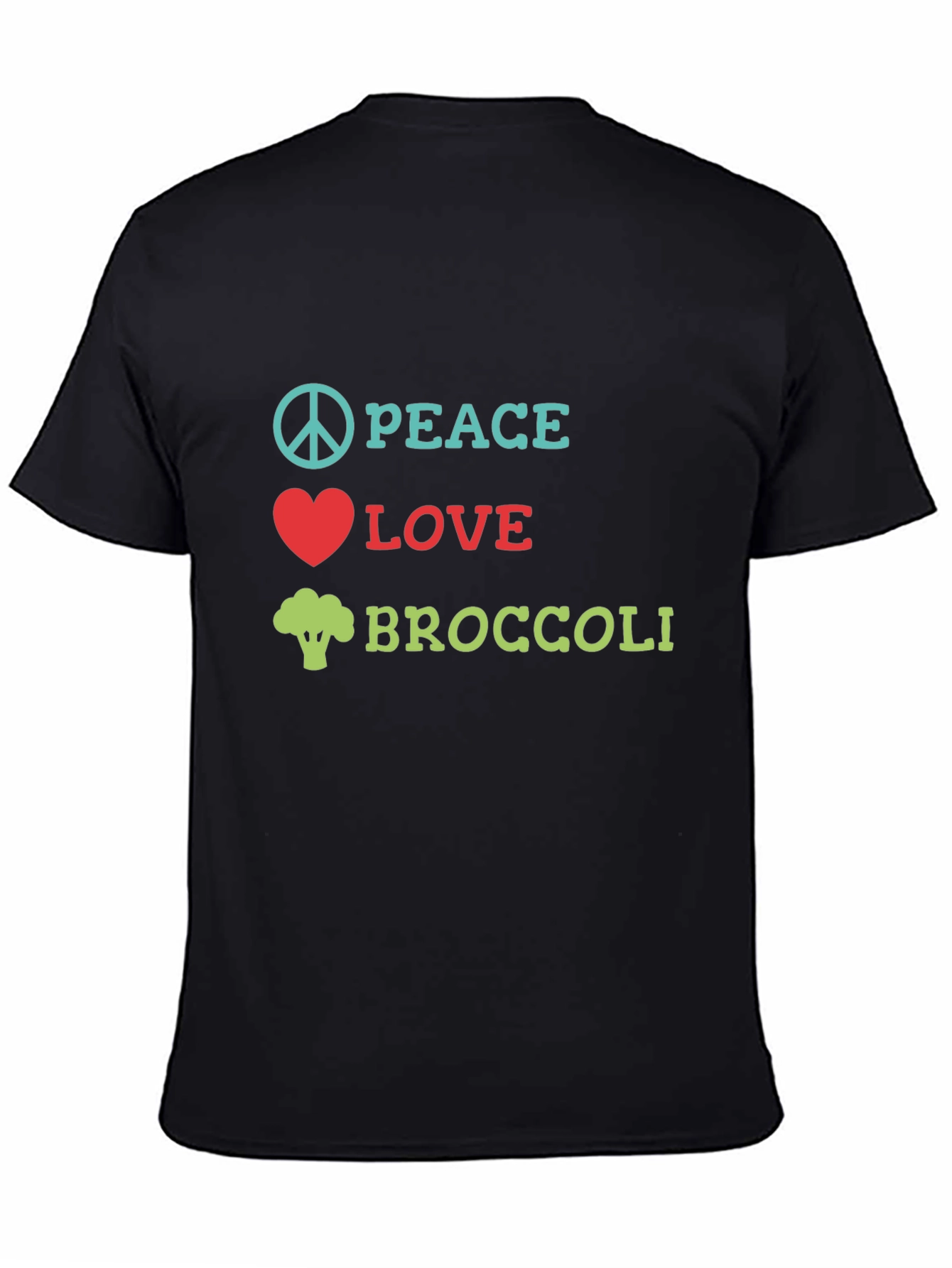 Peace Love Broccoli T-Shirt Funny Vegan Tee