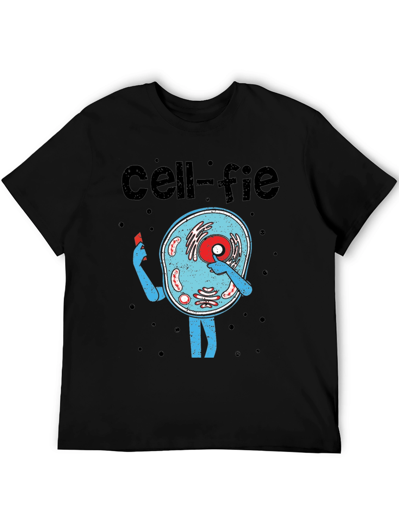 Cell-fie Black T-Shirt - Science Humor Tee