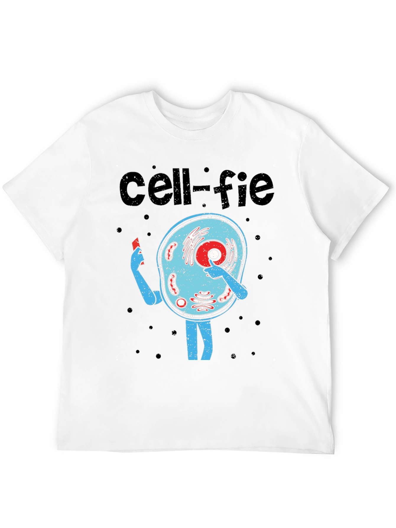 Cell-fie Black T-Shirt - Science Humor Tee