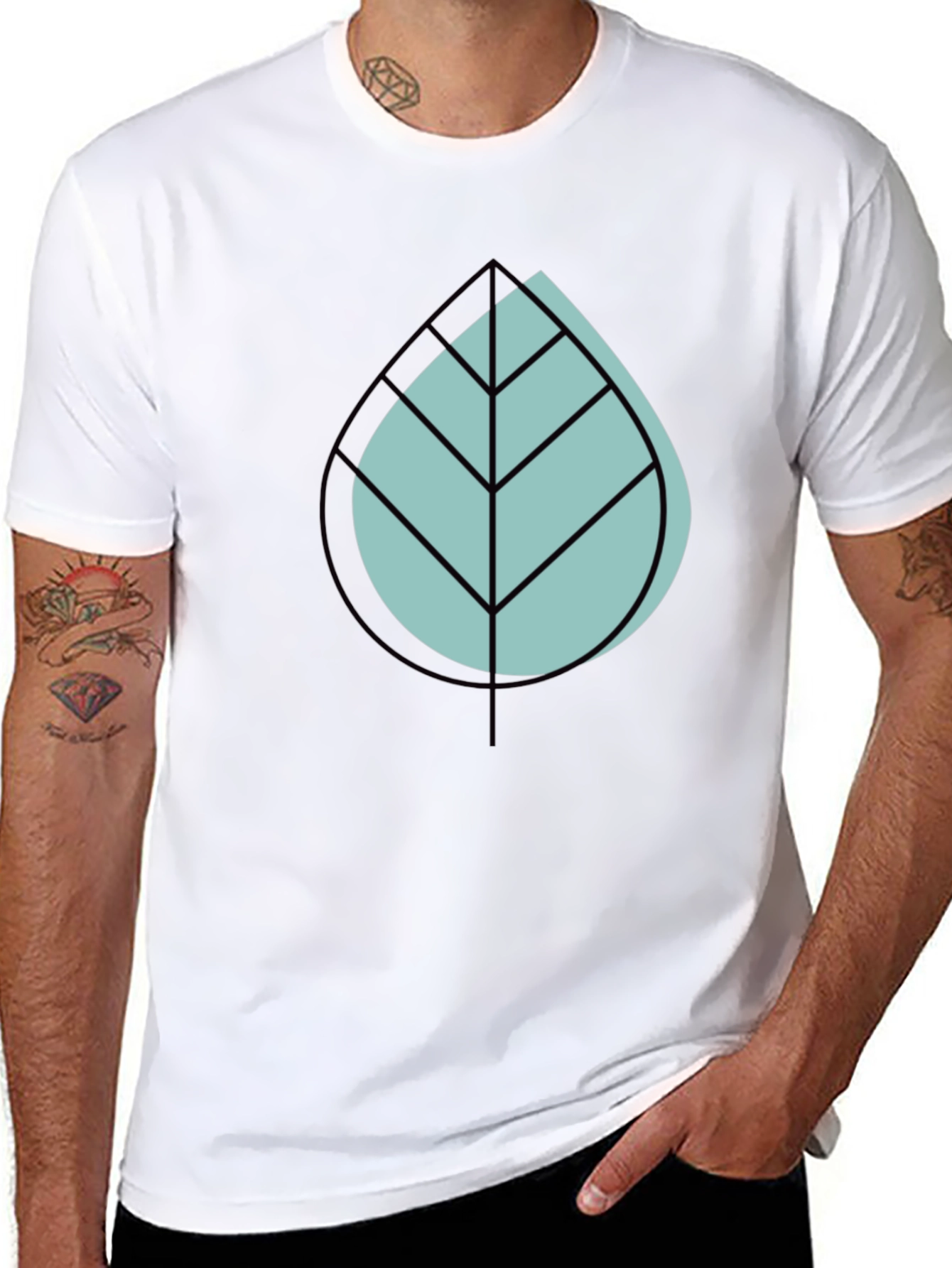 Modern Leaf Design T-Shirt